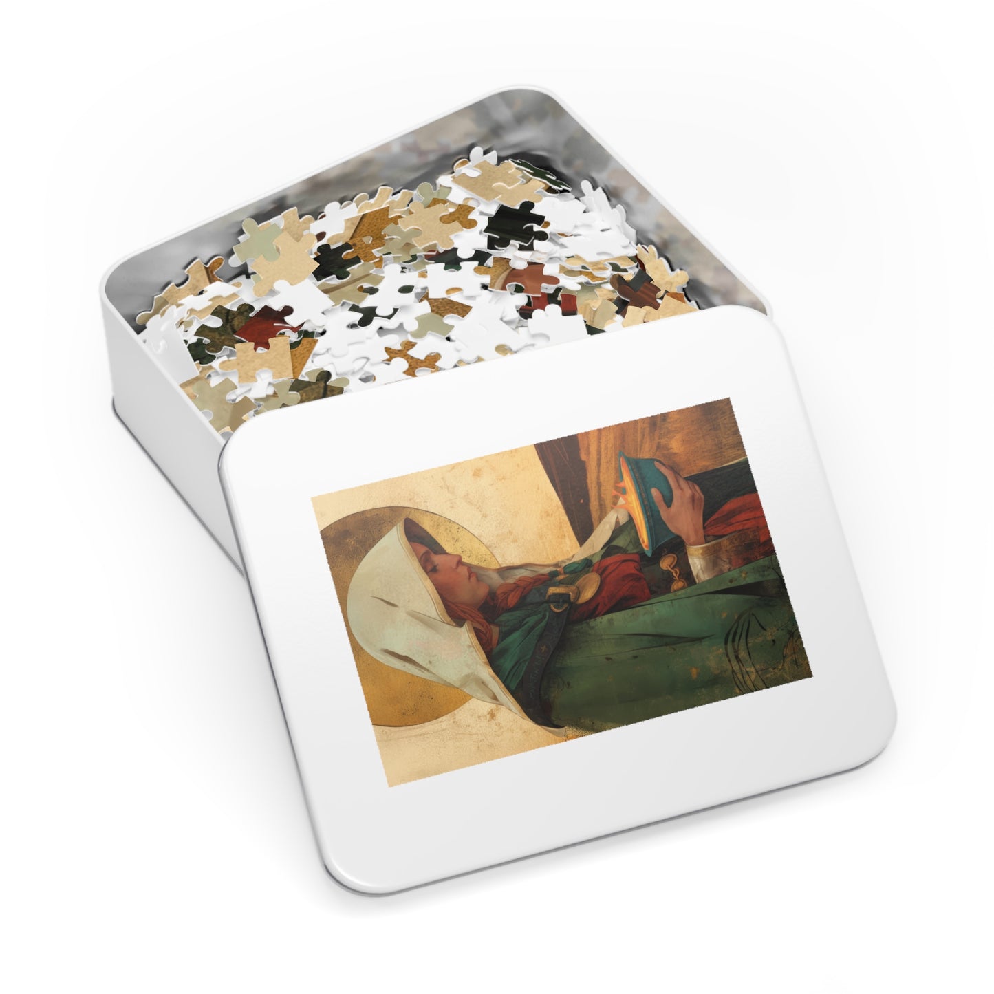 Saint Brigid of Ireland / Kildare - Puzzle and Keepsake Tin - Religious (30, 110, 252, 500,1000) - Religious Puzzle - Gifts for Catholics