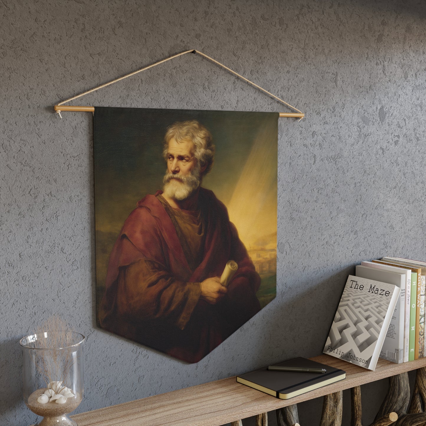 Saint Philip the Apostle Pennant / Banner / Wall Hanging - Prayer room art - 18" x 21" - Catholic prayer Religious - Large Banner