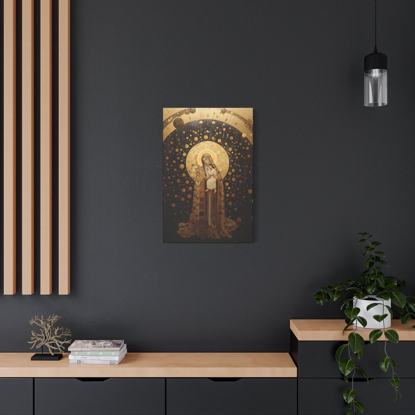 The Golden Mary - Mary the Blessed Virgin - Gallery Wrapped Canvas - Sanctified Souls Print - Religious Art for your Home - Pop Art