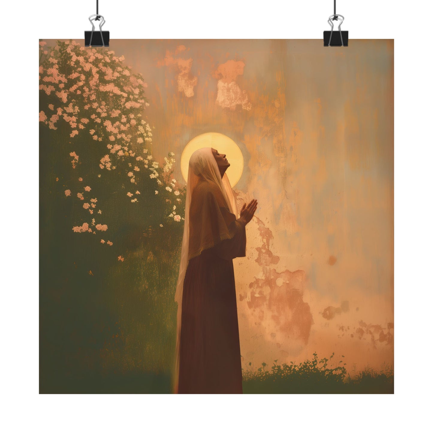 Saint Monica - Sanctified Souls Print - Multiple Sizes - Premium Matte Vertical Posters - Angel Artwork