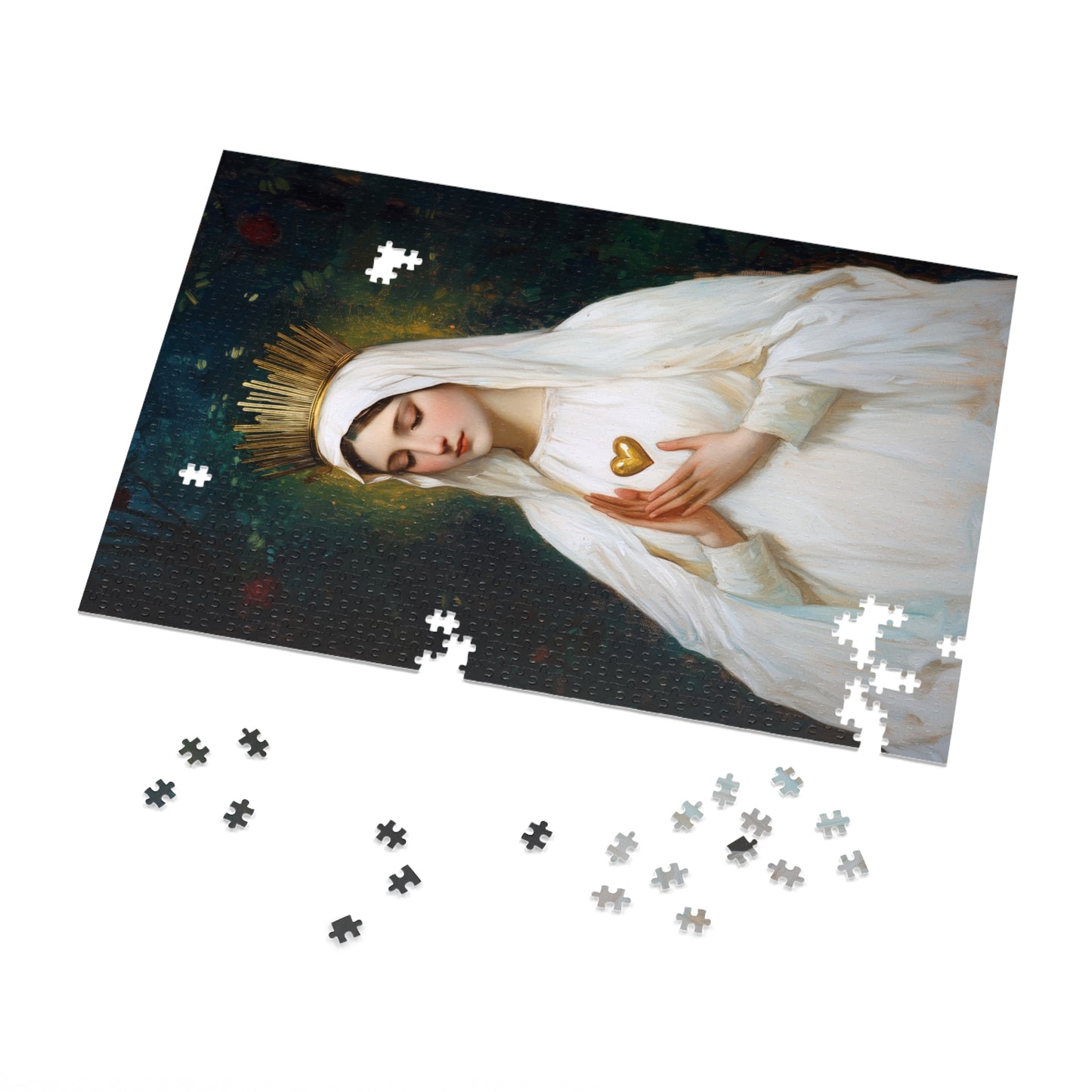 Our Lady of Beauraing - Our Lady of the Golden Heart - Marian Art - Puzzle - Keepsake Tin - Jigsaw Puzzle (30, 110, 252, 500,1000-Piece)