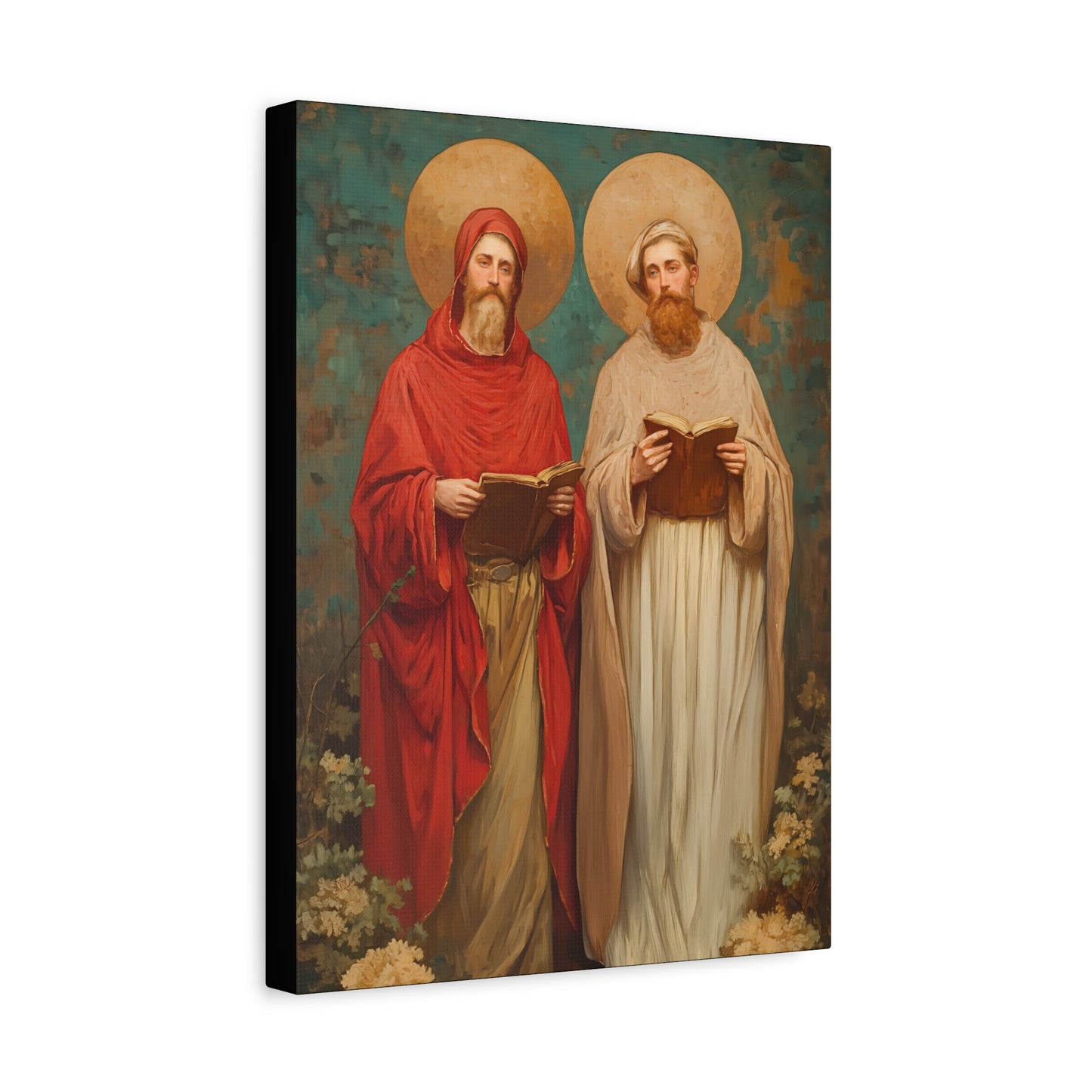 Saints Cosmas and Damian - Multiple Sizes - Catholic Home art - Museum Wrapped Canvas - Sanctified Souls Print - Catholic Martyr Art