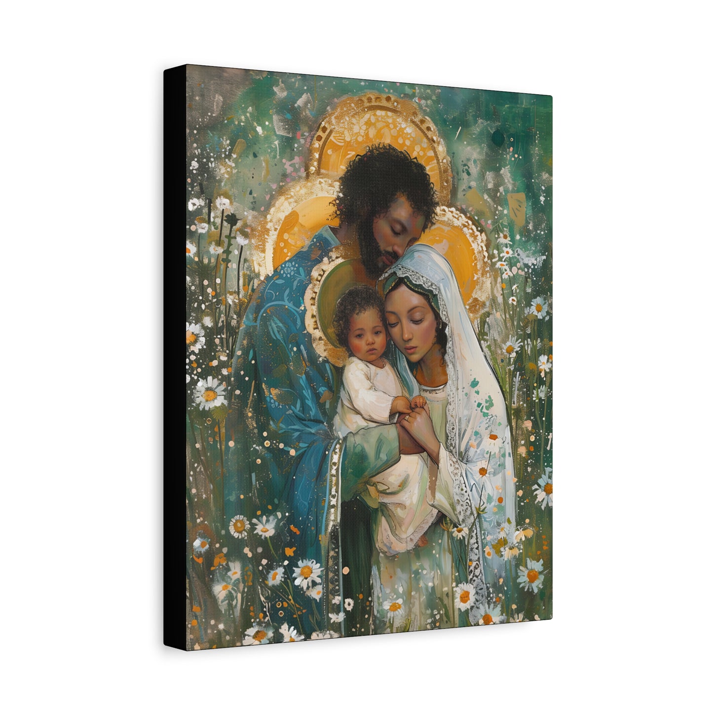 Sacred Sanctuary - Mary, Joseph, and the Infant Jesus  - Museum Wrapped Canvas - Sanctified Souls Print - Religious Art - The Holy Family