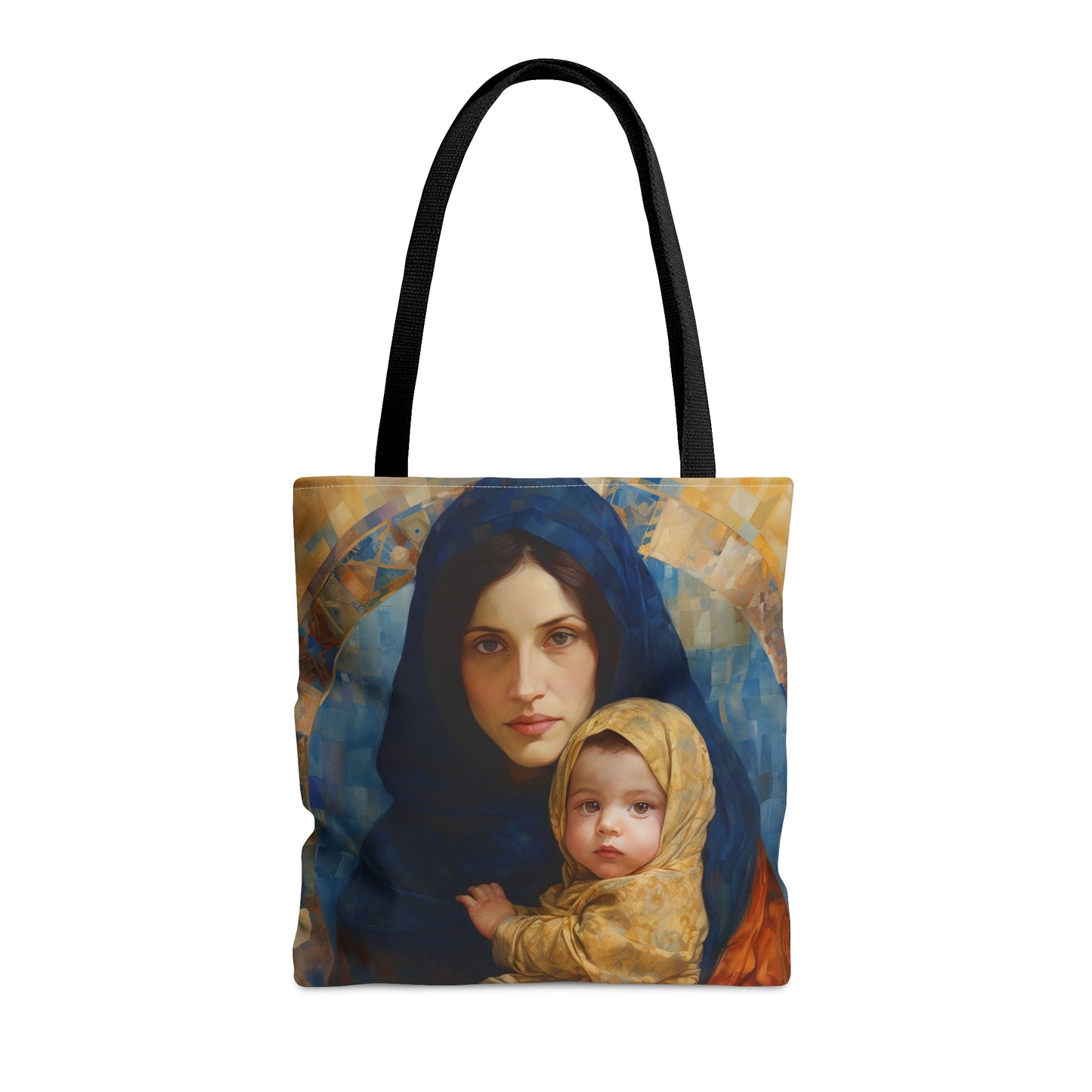 Maternal Seraph - Virgin Mary and Infant Jesus Tote Bag - Large Medium Small Faith Art Bag - Re usable Tote Purse - Catholic Art Bag