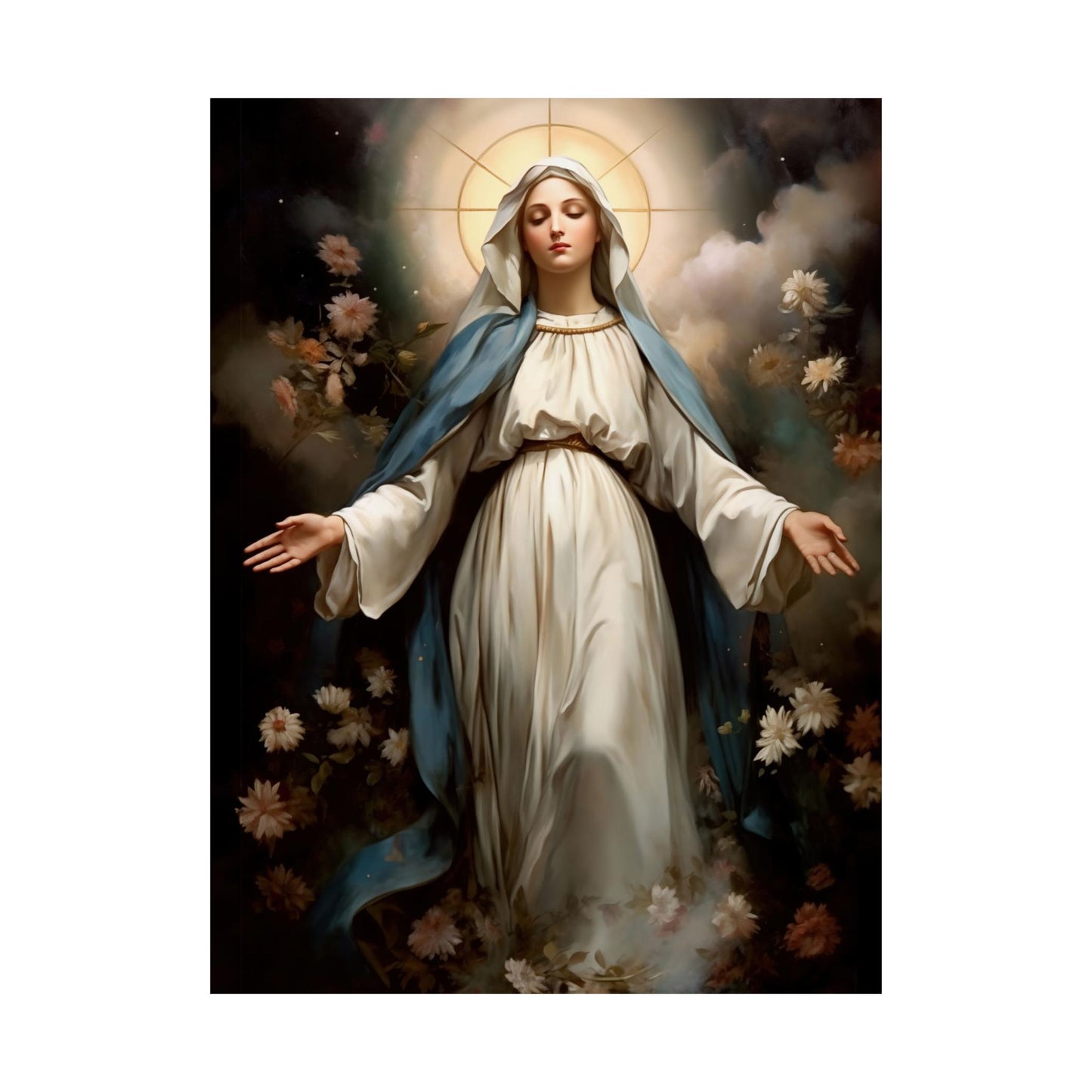 Ethereal Beauty - The Immaculate Mother - Sanctified Souls Print - Multiple Sizes - Premium Matte Vertical Posters - Immaculate Mary