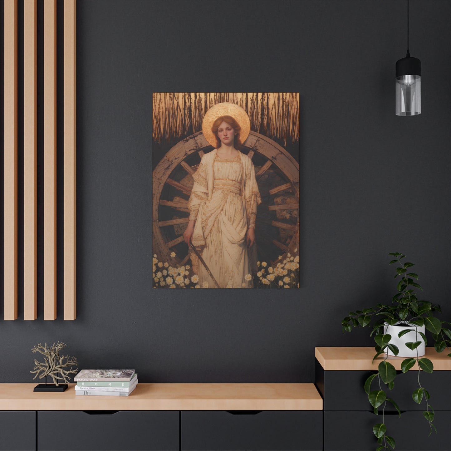 Saint Catherine of Alexandria -  Museum Wrapped Canvas - Sanctified Souls Print - Religious Art for your Home - Catholic Patron Saint Art