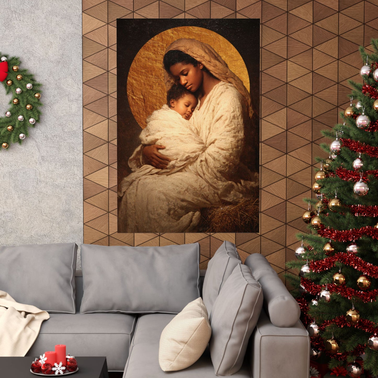 Our Lady of the Manger - Mother Mary and the Christ Child - Sanctified Souls Print - Multiple Sizes - Premium Matte Vertical Posters