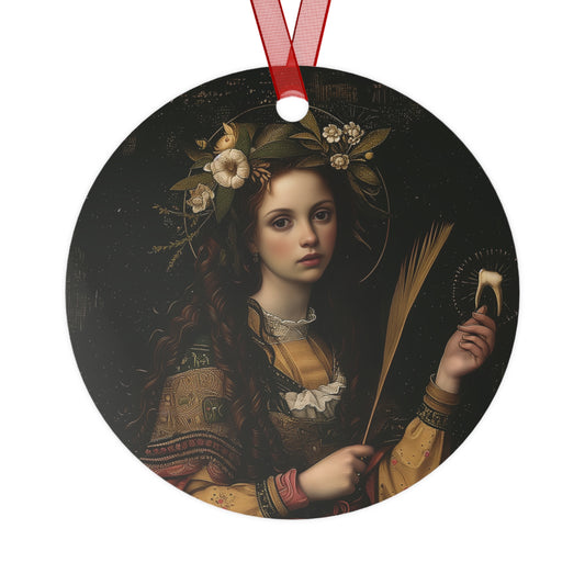 Saint Apollonia  Metal Ornament - Religious Holiday Christmas Ornament and Keepsake - Catholic Religious Keepsake