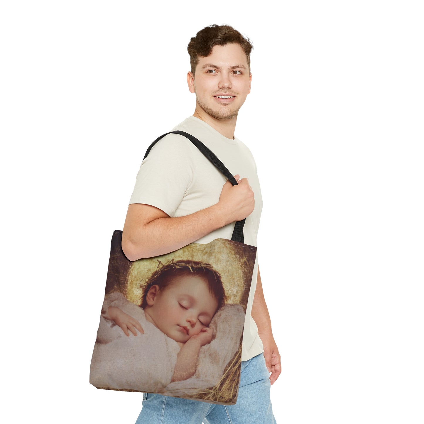The Christ Child Born Into the Quiet of the World - Tote Bag - Large Medium Small Faith Art Bag - Catholic Faith Purse