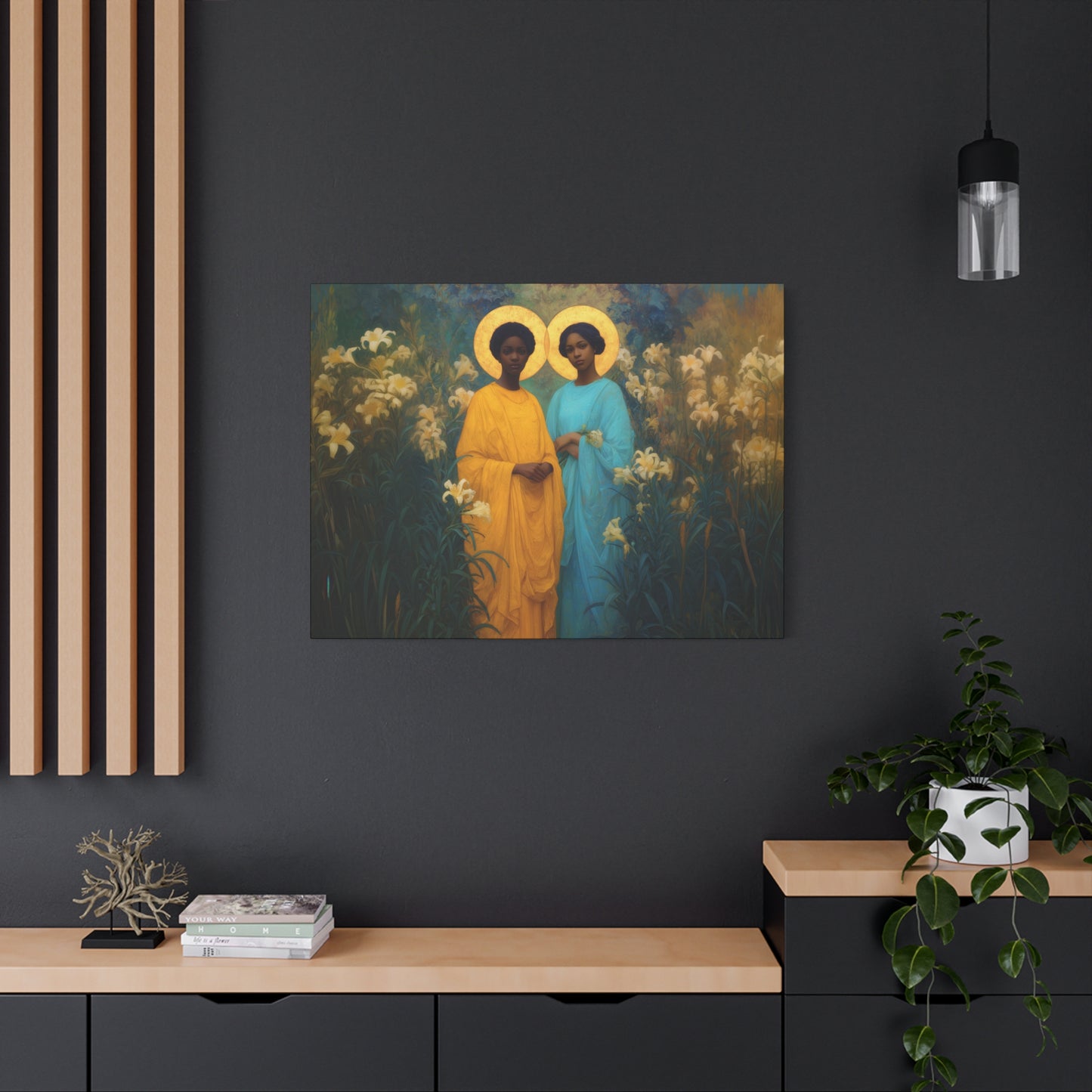 Saint Perpetua and Saint Felicity -  Museum Wrapped Canvas - Sanctified Souls Print - Religious Art for your Home - Catholic Saint Art