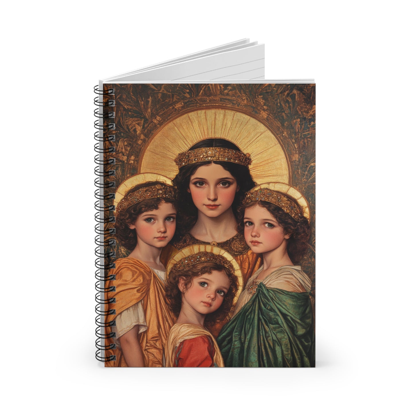 Saints Sophia, Faith, Hope and Charity - Sanctified Souls Art - Religious - Spiral Notebook - Ruled - Catholic - Devotional Journal