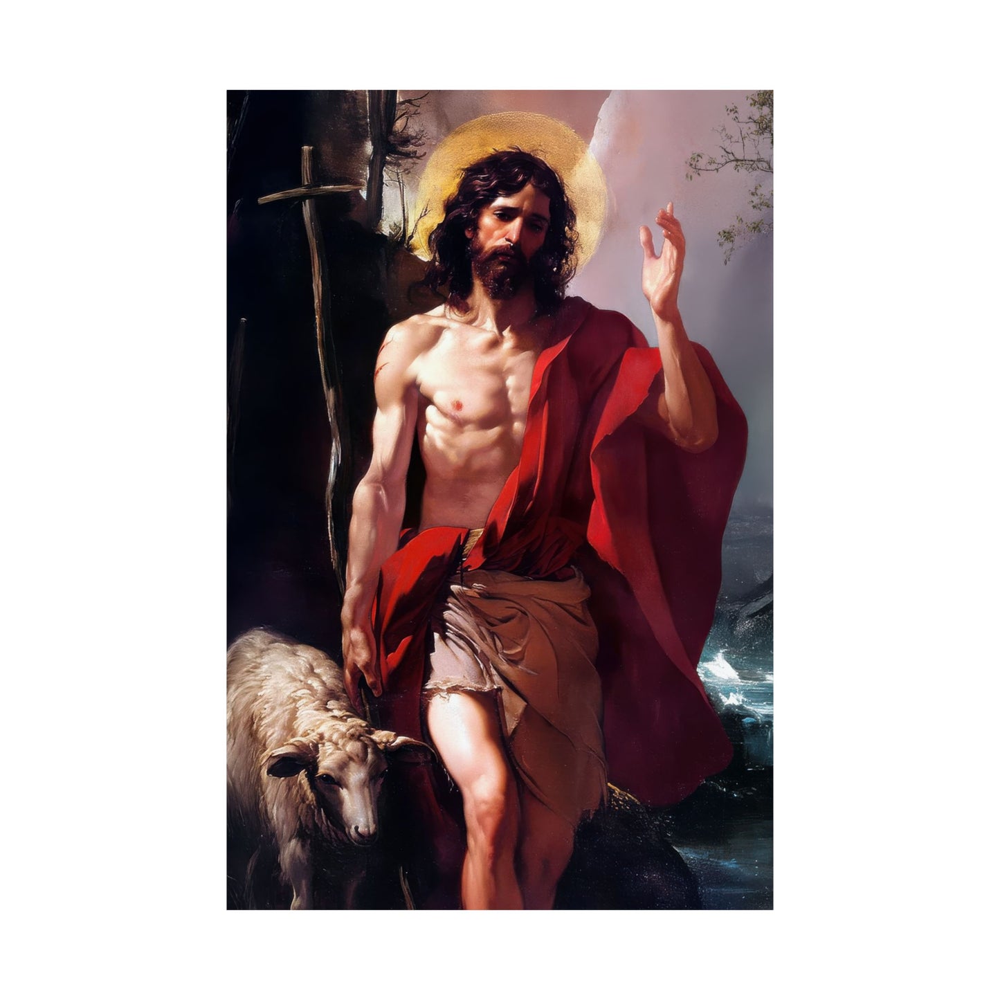 Saint John the Baptist  - Sanctified Souls Print - Multiple Sizes - Premium Posters - Catholic Art - Christian Home Decor Artwork