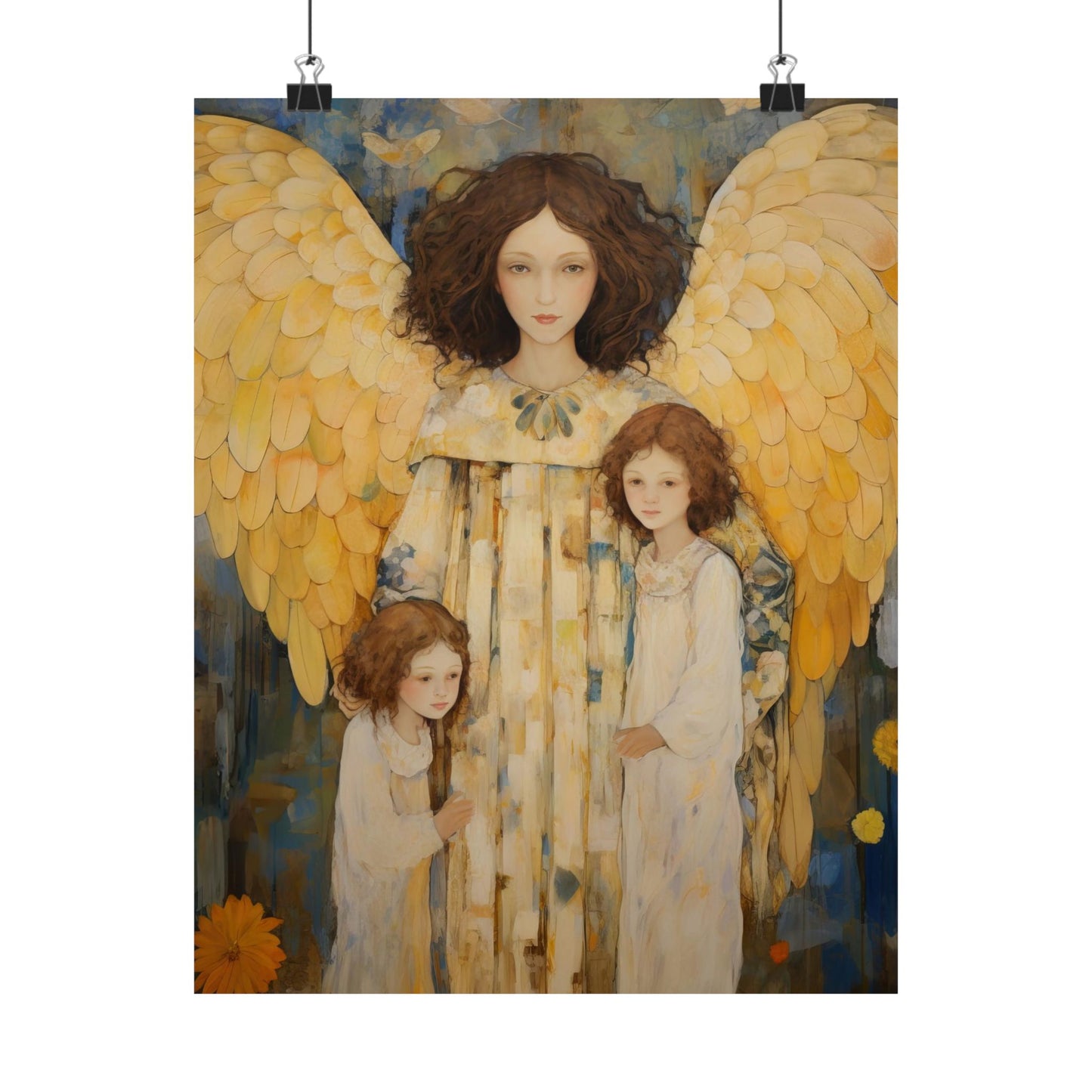 Embrace of the Guardian - Sanctified Souls Print - Multiple Sizes - Premium Matte Vertical Poster - Guardian Angel