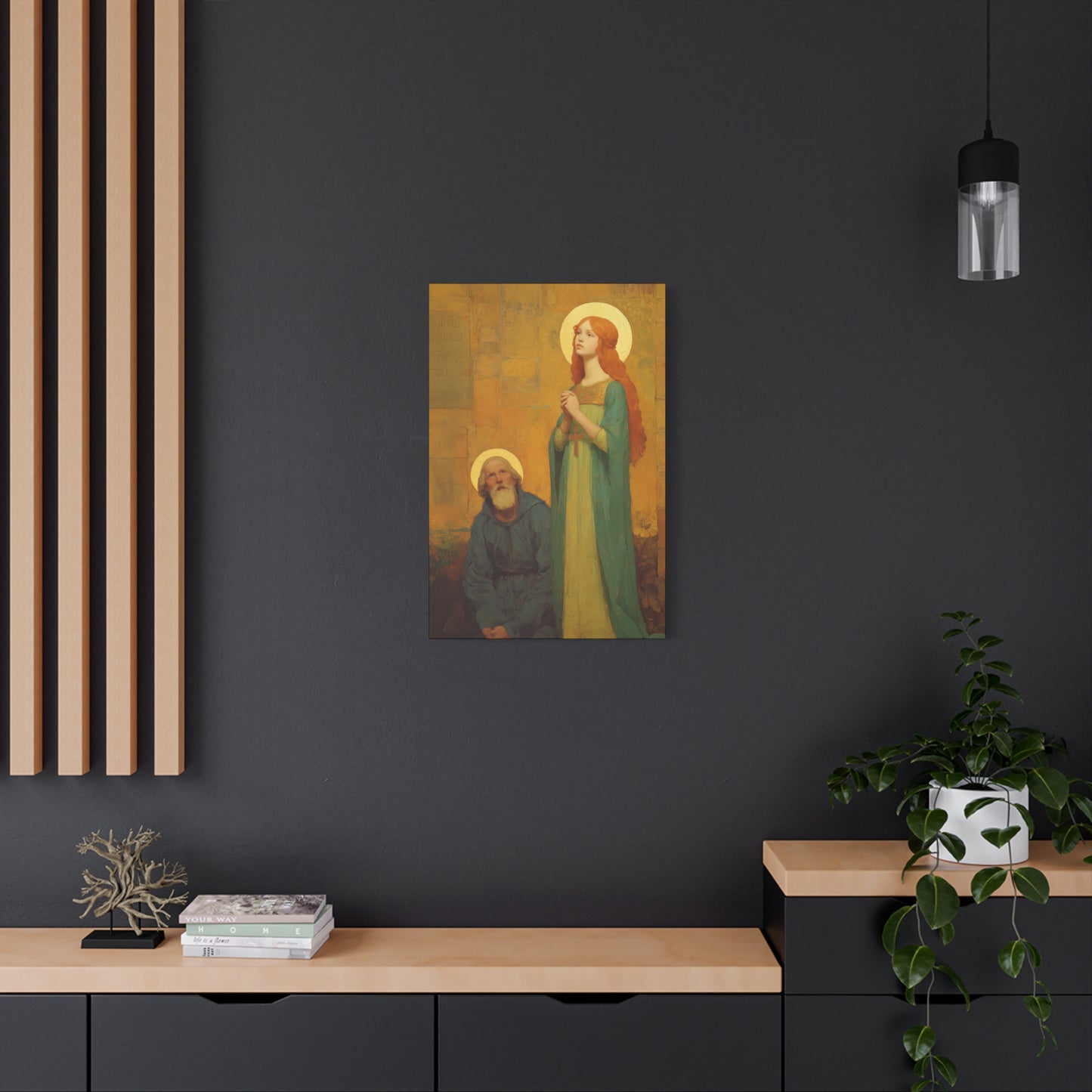 Saints Justina and Cyprian - Multiple Sizes - Catholic Home art - Museum Wrapped Canvas - Sanctified Souls Print - Catholic Martyr Art