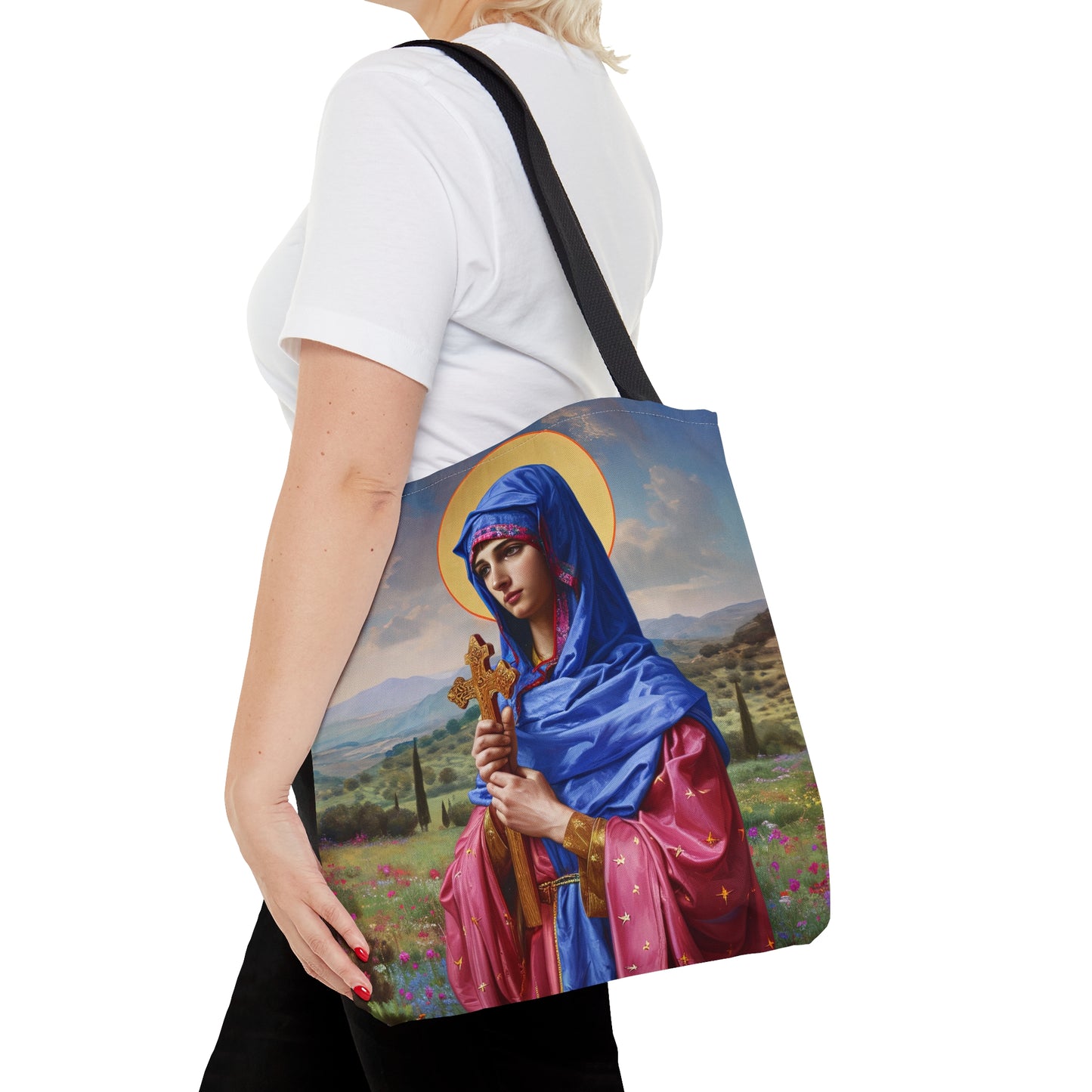 Saint Anysia of Salonika Tote Bag - Large Medium Small Faith Art Bag - Re usable Tote Purse - Double Sided - Catholic Art Bag