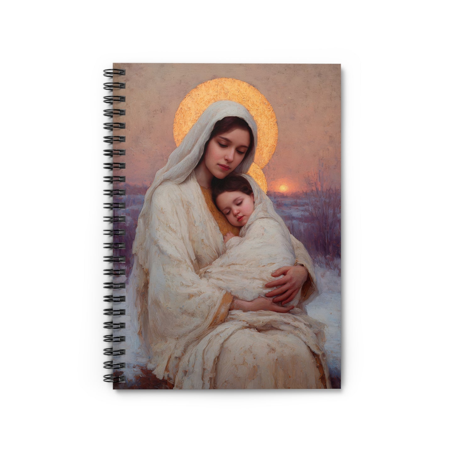 The Love That Stays - Mother Mary and the Christ Child - Journal - Sanctified Souls Art - Religious Based Notebook - Spiral Notebook