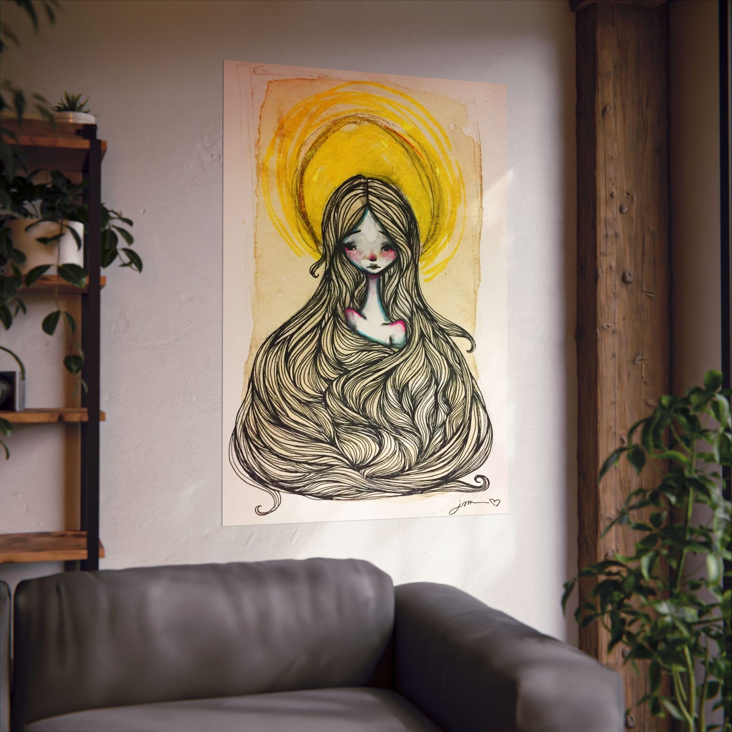 Saint Agatha of Sicily Poster Print - Hand-Drawn Catholic Art Print | Christian Devotional Wall Art | Sanctified Solocosmo Religious Poster