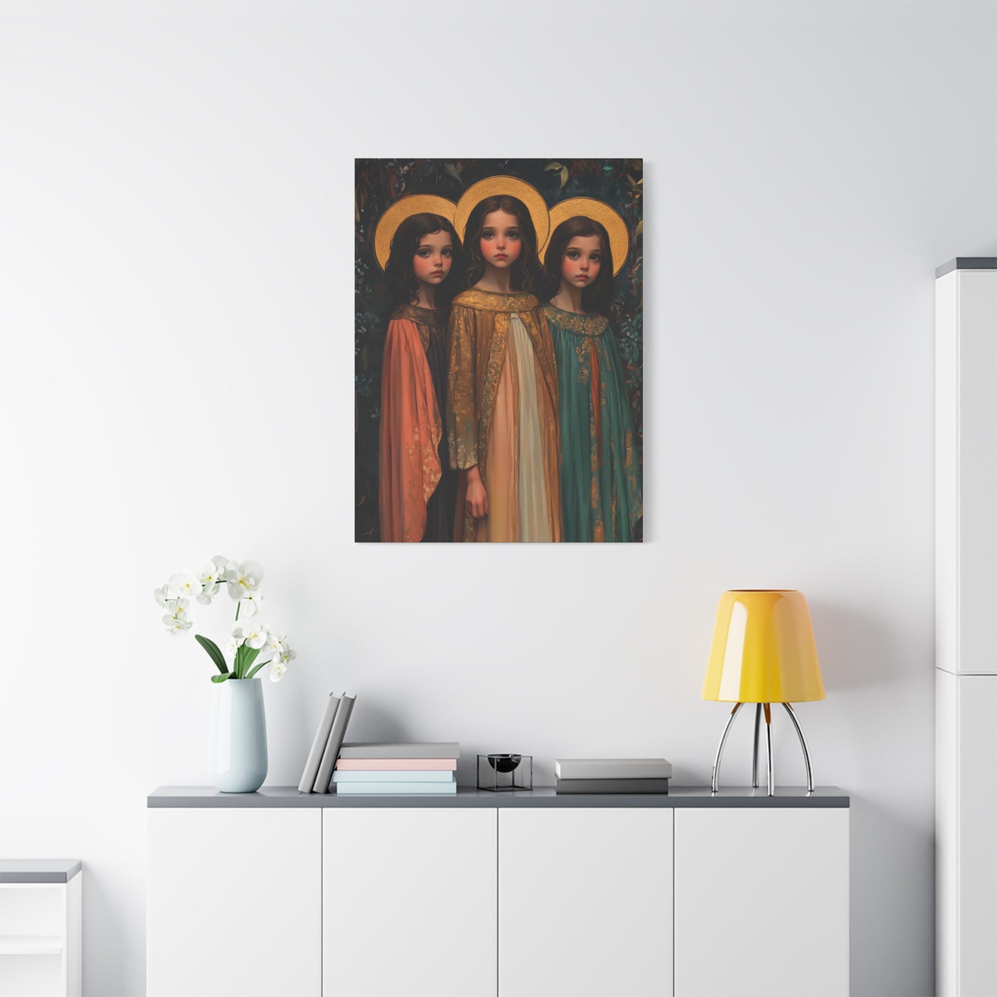 Saints Faith, Hope and Charity - Museum Wrapped Canvas - Print - Religious Art for your Home - Christian print - Prayer Room Catholic Saint