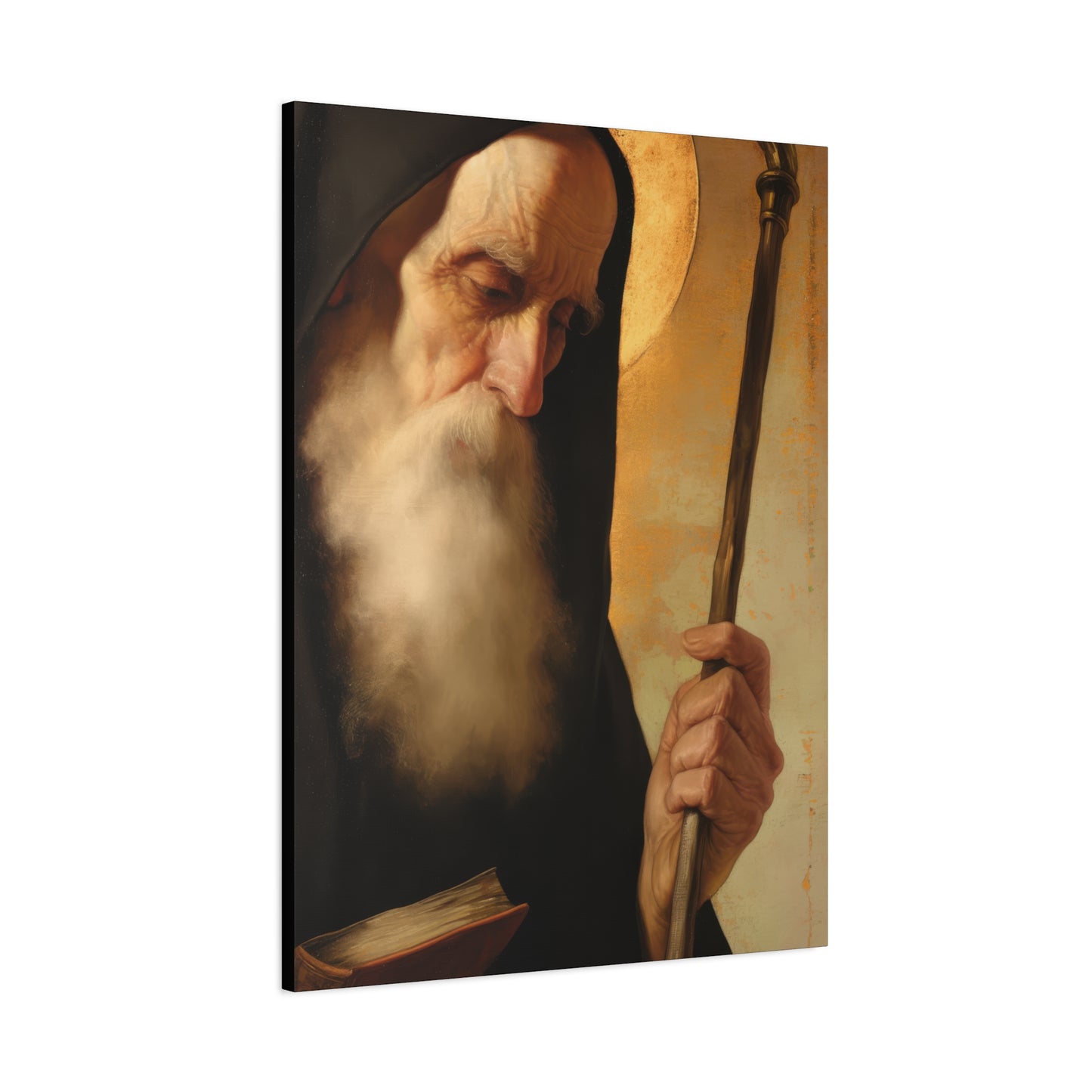 Saint Benedict - Museum Wrapped Canvas - Sanctified Souls Print - Religious Art for your Home