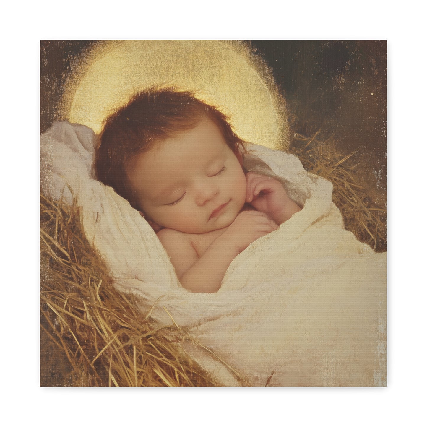 Jesus, the Newborn Light of the World - Gallery Wrapped Canvas - Print - Religious Art for your Home - Catholic Art Print