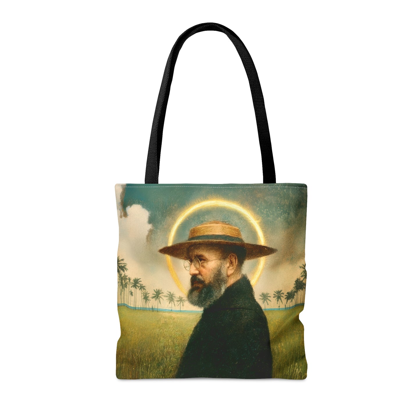 Saint Damien of Molokai Tote Bag - Large Medium Small Faith Art Bag - Catholic Faith Purse - Double Sided
