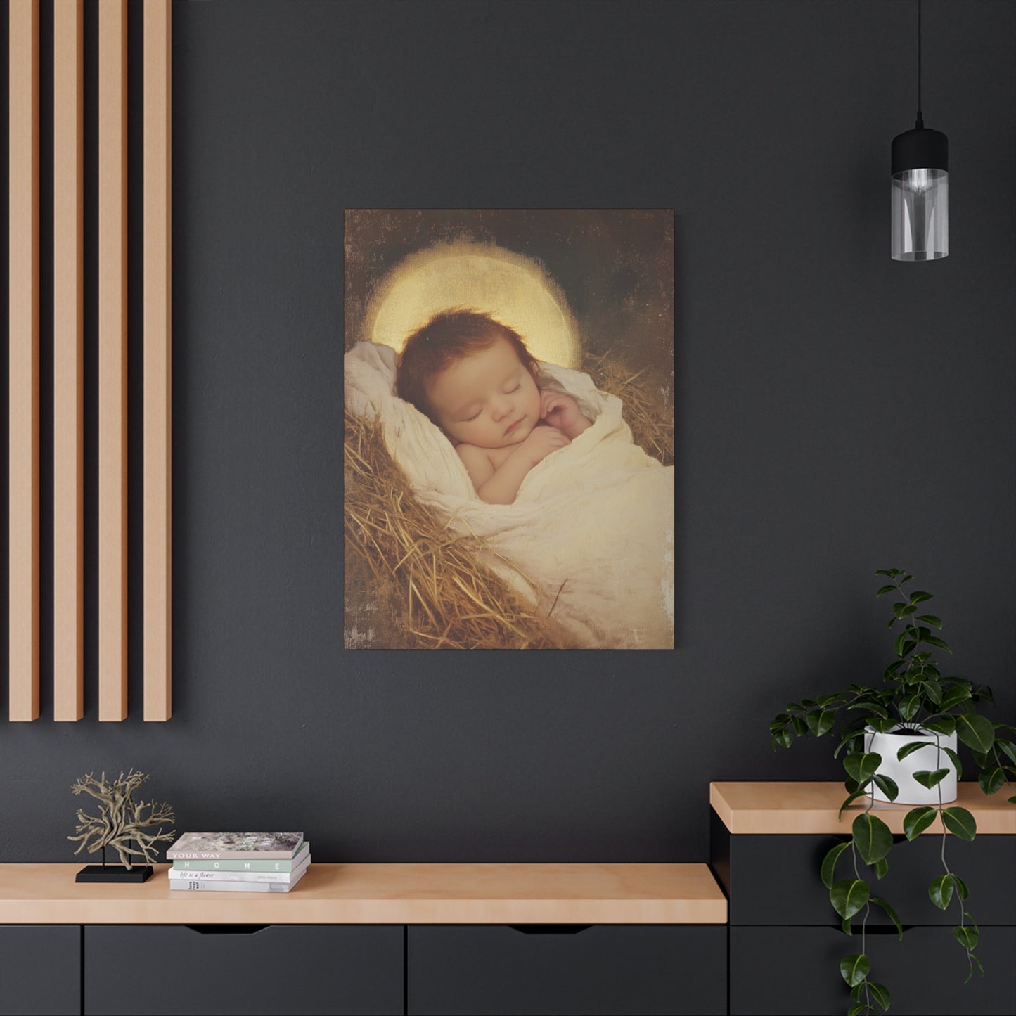 Jesus, the Newborn Light of the World - Gallery Wrapped Canvas - Print - Religious Art for your Home - Catholic Art Print