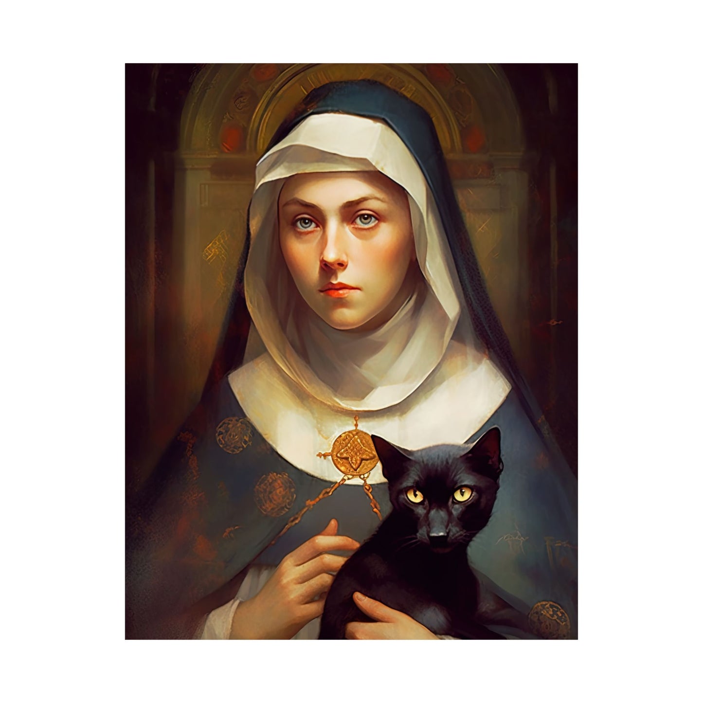 Saint Gertrude - Sanctified Souls Print - Multiple Sizes - Premium Matte Vertical Posters