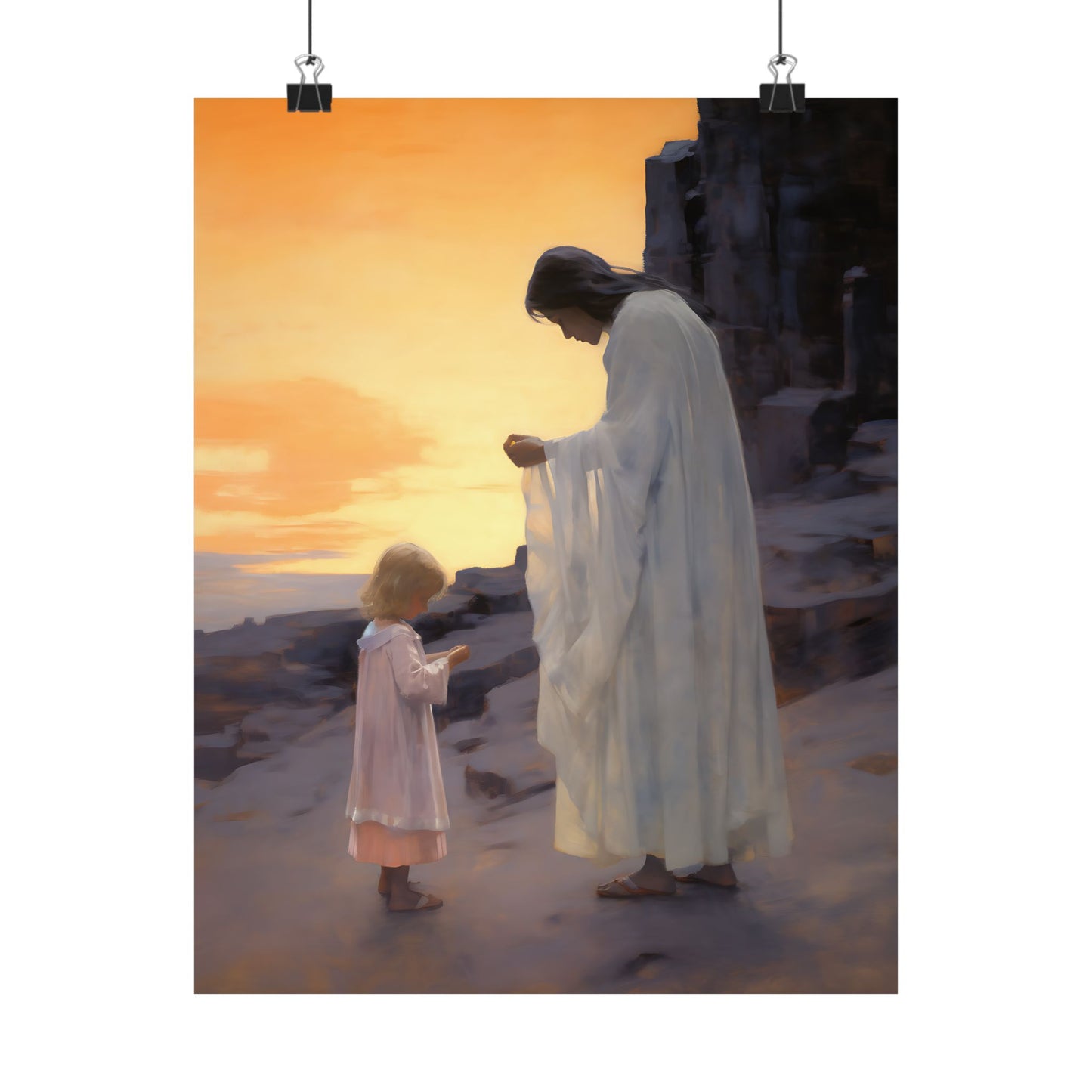 Luminous Love Print - Sanctified Souls Print - Multiple Sizes - Premium Matte Poster - Mother's Print - Art for Nursery - mother and child