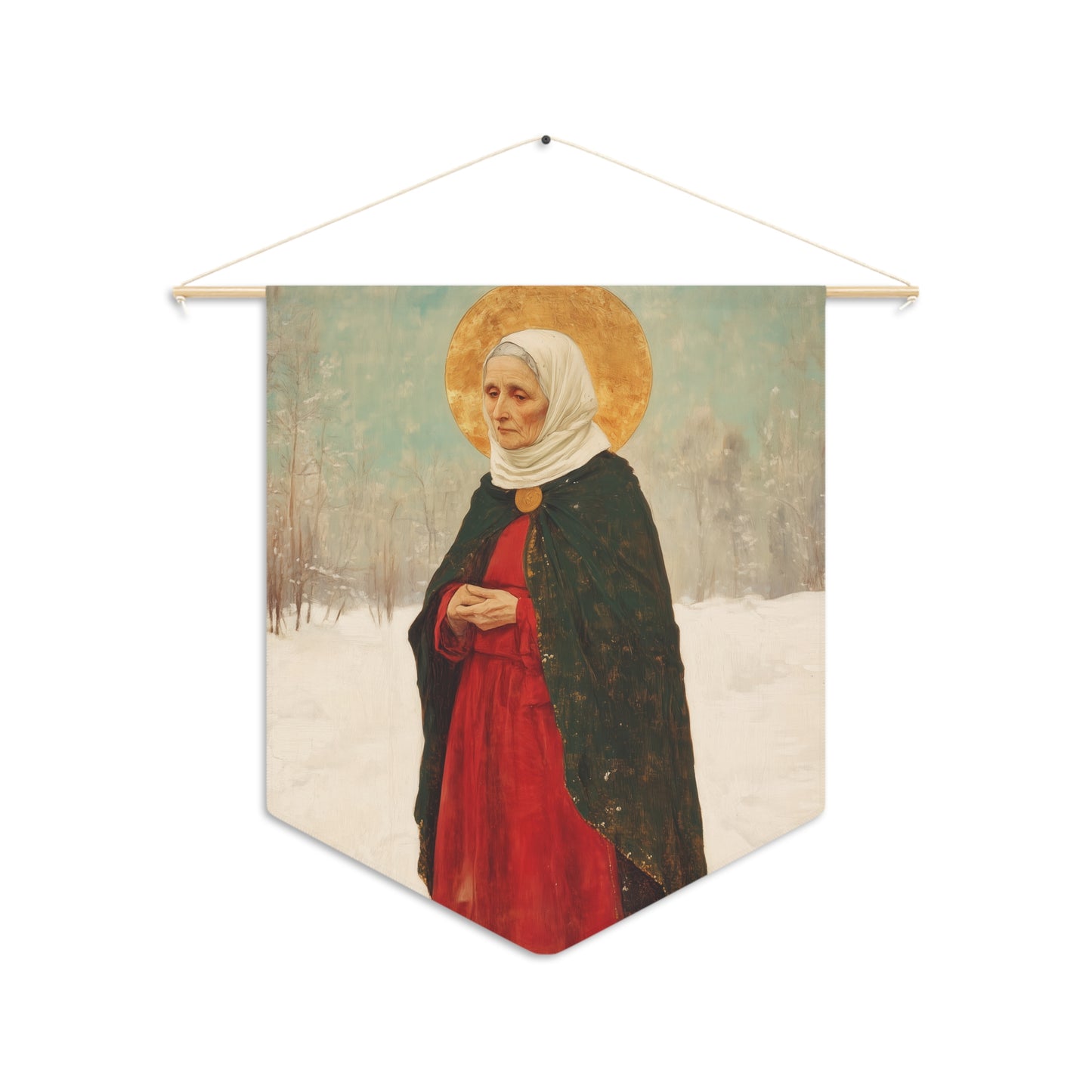 Saint Xenia - Russian Saint Art - Wall Banner / Wall Hanging - Christian Art - Prayer room - 18" x 21"