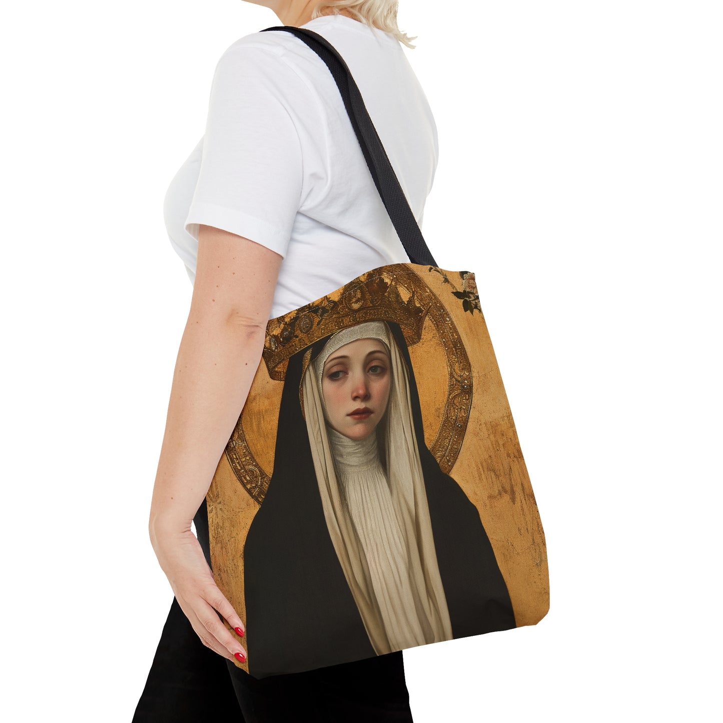 Saint Margaret of Hungary Tote Bag - Purse - Three sizes - Large Medium Small Faith Art Bag - Catholic faith carry-all purse - Double Sided