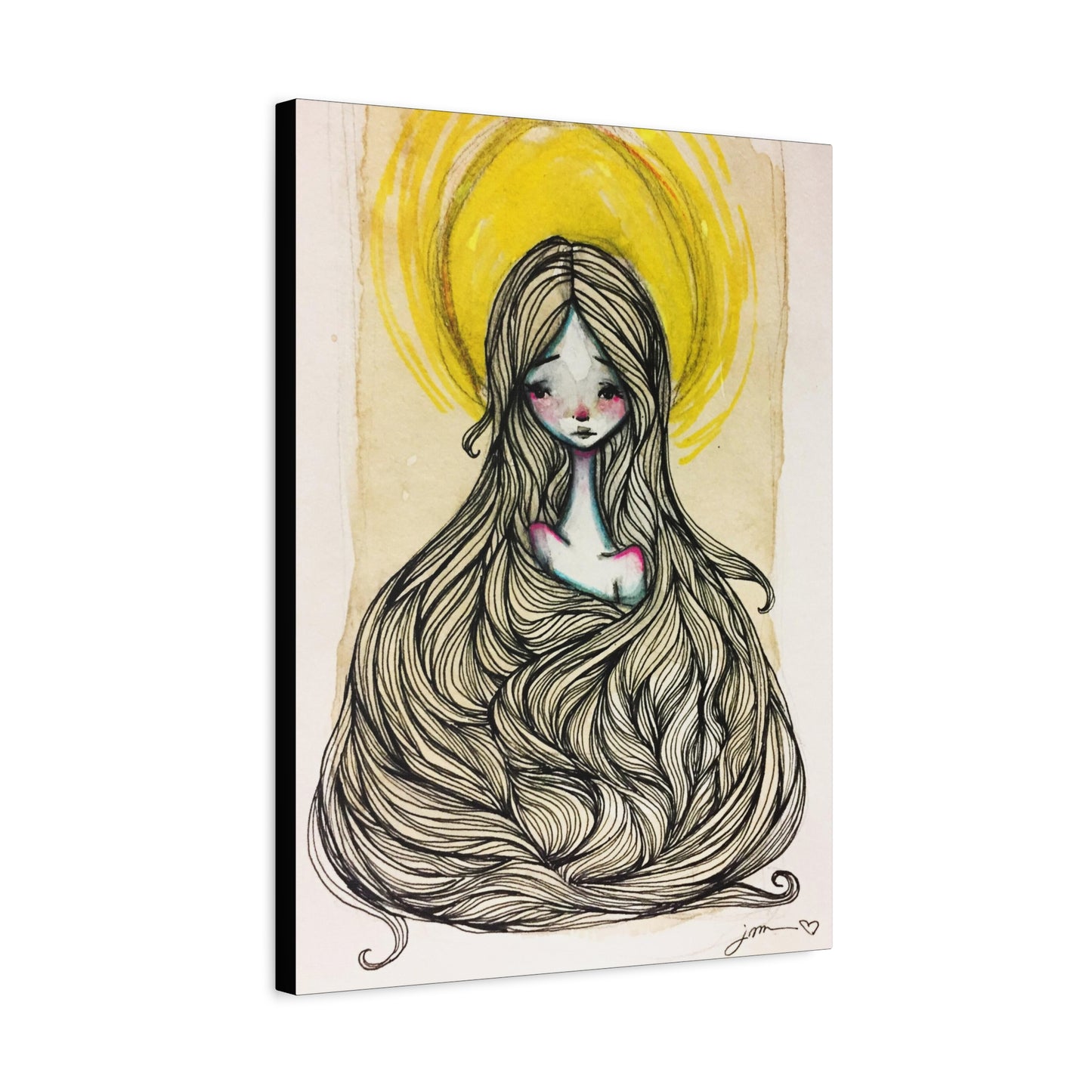 Saint Agatha of Sicily Canvas Print - Hand-Drawn Catholic Art Print | Christian Sacred Wall Art | Sanctified Solocosmo Religious Artwork