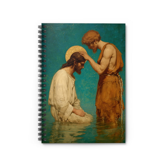 Saint John the Baptist, The Prophet and the Promise - Sanctified Souls Art - Religious Based Notebook - Spiral Notebook - Ruled - Catholic