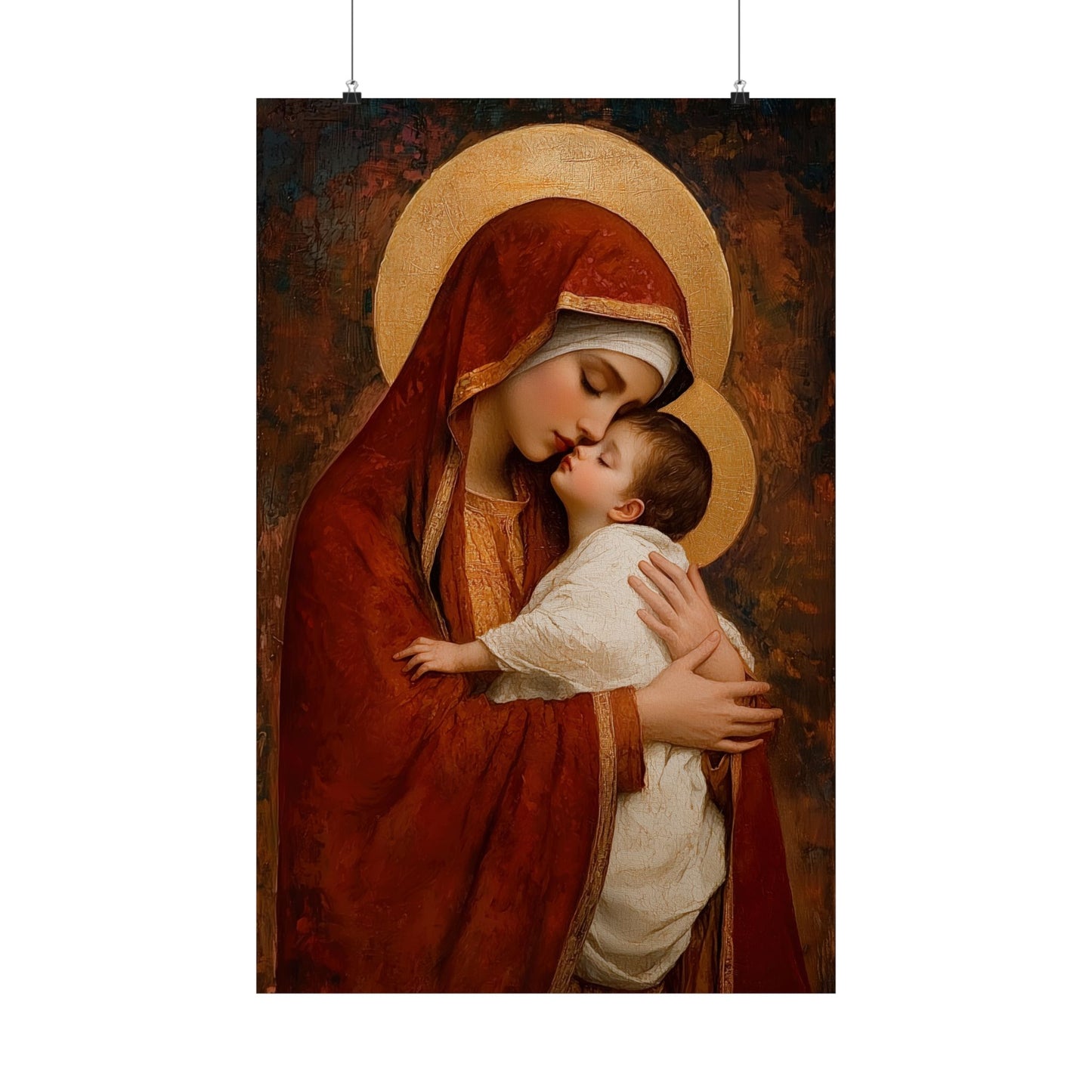 Our Lady of Tenderness - Mother Mary and the Christ Child - Marian Art - Sanctified Souls Print - Multiple Sizes - Premium Vertical Posters