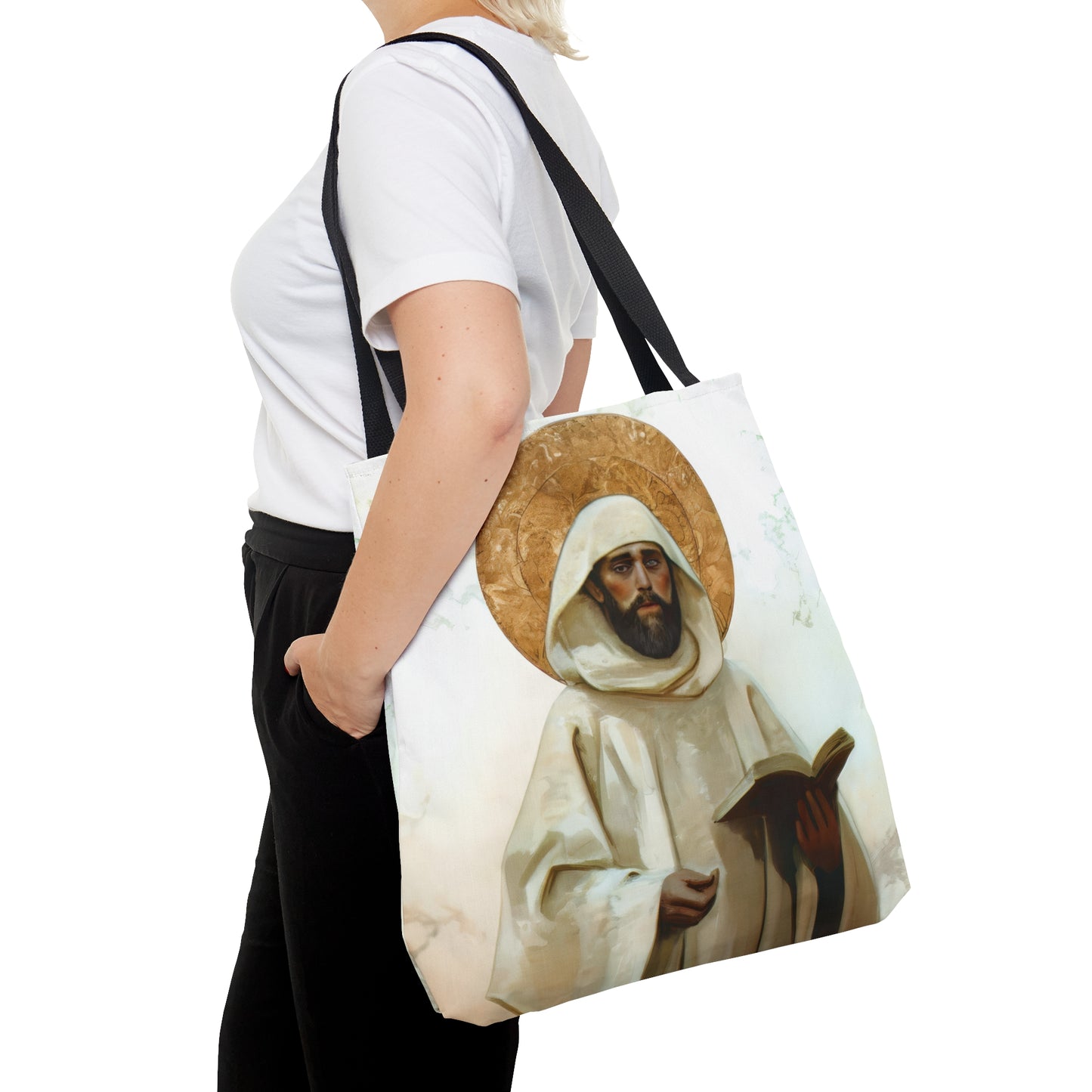 Saint William of Vercelli Tote Bag - Large Medium Small Faith Art Bag - Catholic Faith Purse - Religious Carry All Reusable Tote Bag