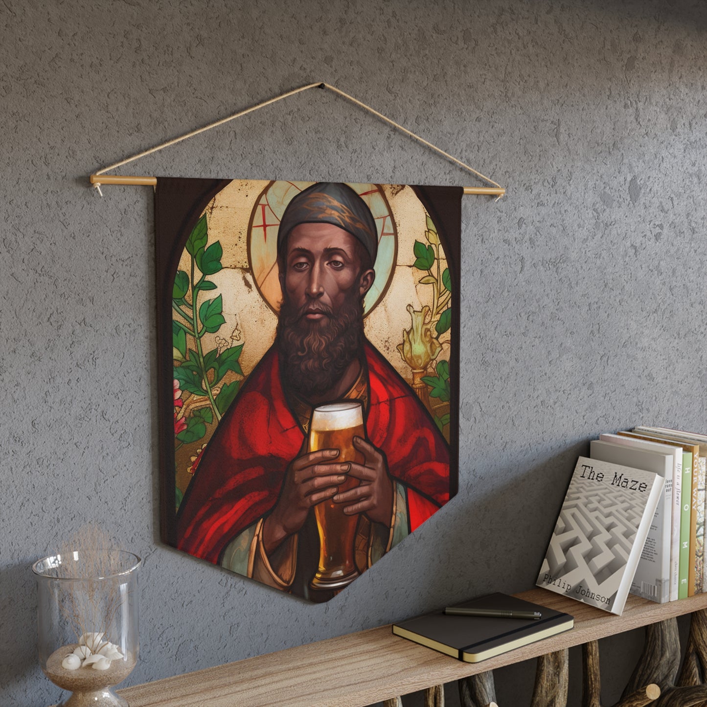 Saint Augustine of Hippo Wall Banner / Wall Hanging - Our Lady of Guadalupe - Catholic Home Art - Saint Art for your home - 18" x 21"