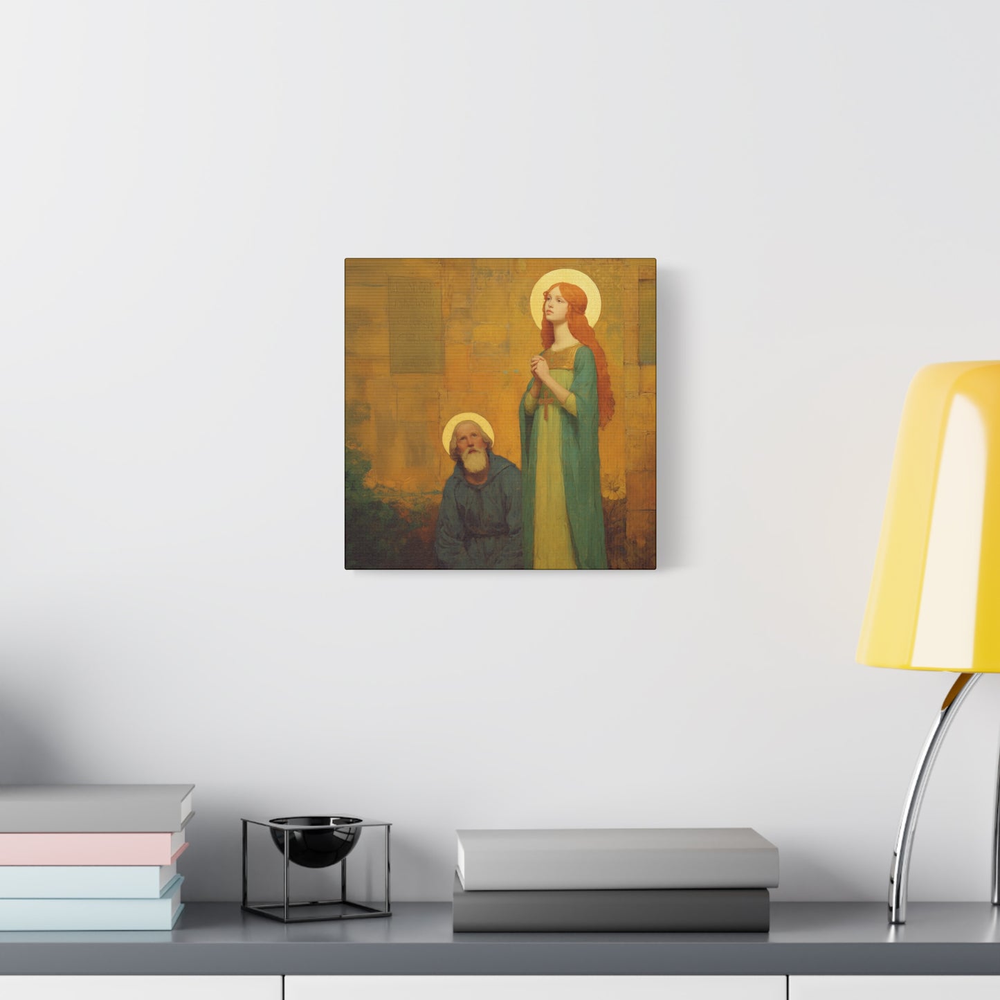 Saints Justina and Cyprian - Multiple Sizes - Catholic Home art - Museum Wrapped Canvas - Sanctified Souls Print - Catholic Martyr Art