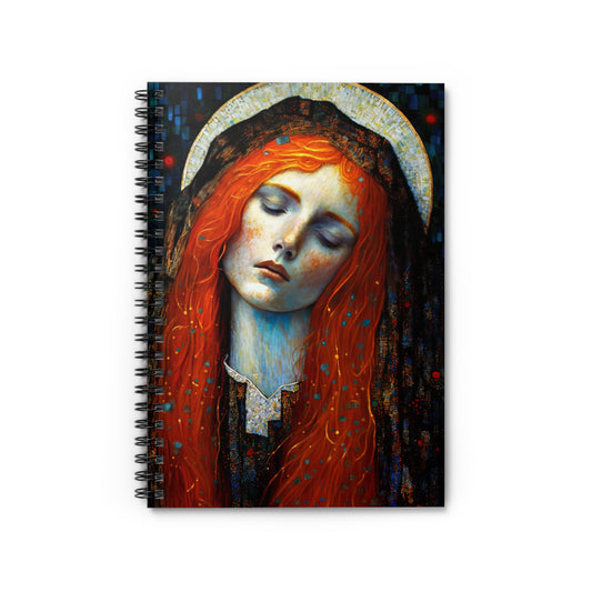 Embracing Grace - Saint Mary Magdalene Journal - Sanctified Souls Art - Religious Based Notebook - Spiral Notebook - Ruled Line - Catholic