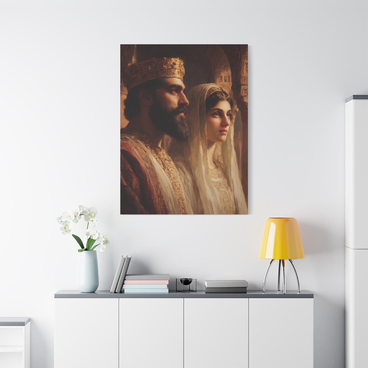 King Xerxes and Queen Esther  - Gallery Wrapped Canvas - Print - Religious Art for your Home - Catholic Art Print