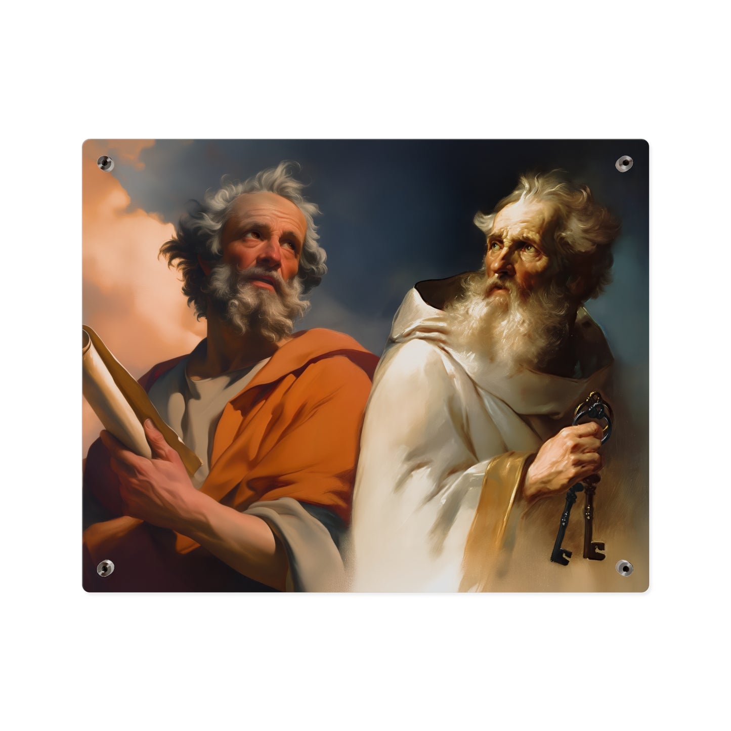 Saint Peter and Saint Paul Acrylic Wall Art Panel - Ready to Hang Acrylic Print - Apostle Art - Catholic Saint Art