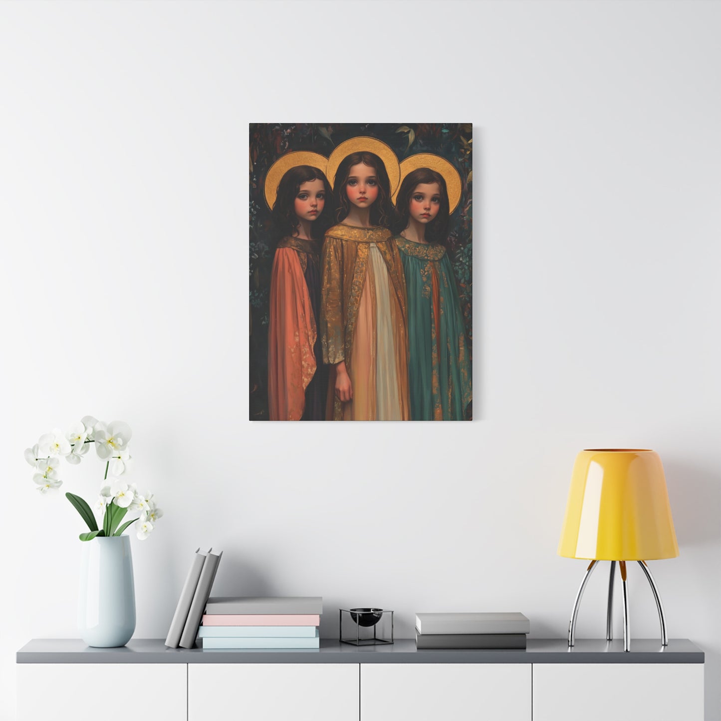 Saints Faith, Hope and Charity - Museum Wrapped Canvas - Print - Religious Art for your Home - Christian print - Prayer Room Catholic Saint