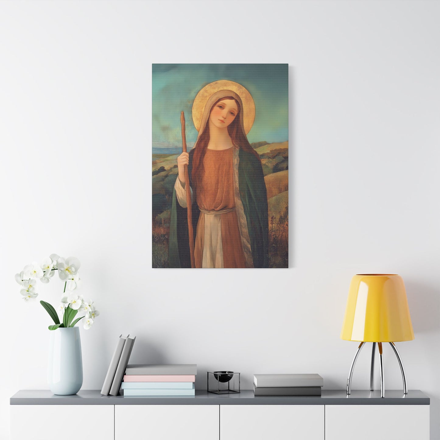 Saint Breage // Saint Breaca -  Wrapped Canvas Print - Multiple Sizes - Catholic Home art Matte Canvas, Stretched
