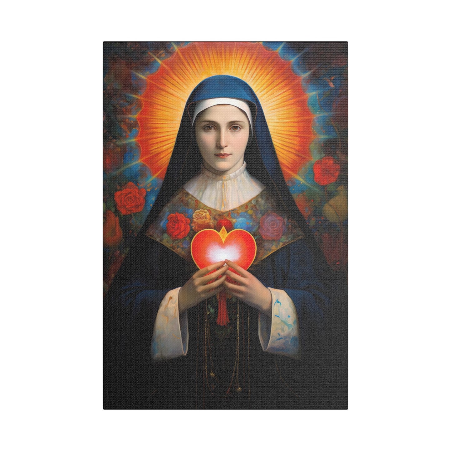 Saint Jane Frances de Chantal Canvas Print - Multiple Sizes - Catholic Home art - Museum Wrapped Canvas - Sanctified Souls Print