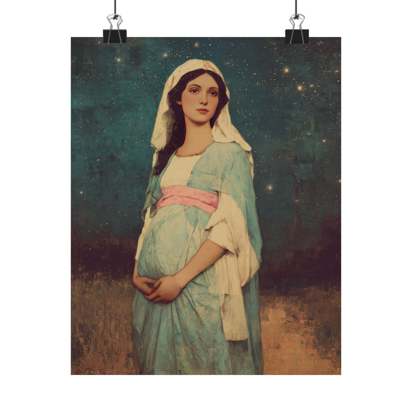 Our Lady of 'O' - Our Lady of Expectation - Mother Mary - Marian Art - Sanctified Souls Print - Multiple Sizes - Premium Vertical Posters