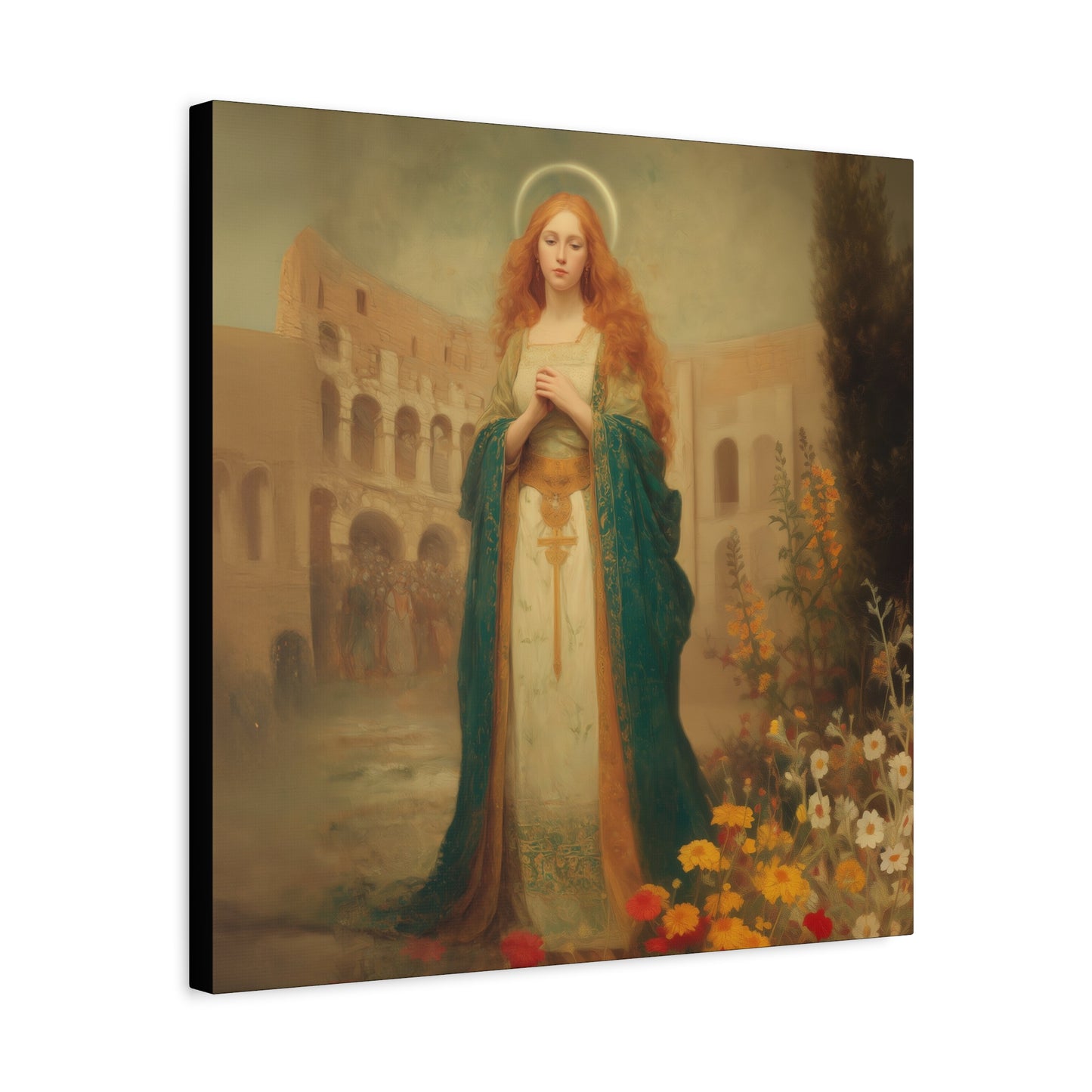 Saint Justina - Multiple Sizes - Catholic Home art - Museum Wrapped Canvas - Sanctified Souls Print - Catholic Martyr Art