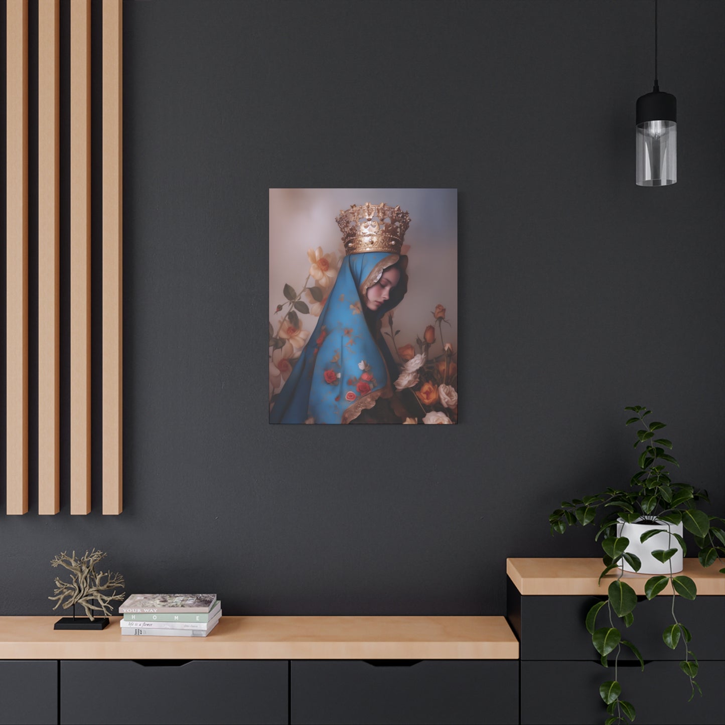 Our Lady of the Roses - Gallery Wrapped Canvas - Print - Religious Art for your Home - Catholic Art