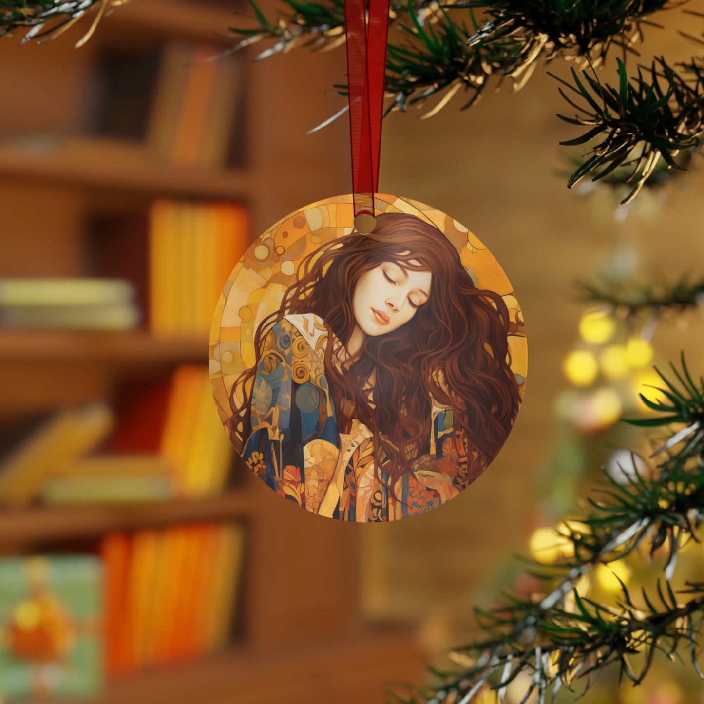 Embodied Grace: Mary Magdalene's Resilience Metal Ornament - Religious Holiday Christmas Ornament and Keepsake - Prayer Ornament