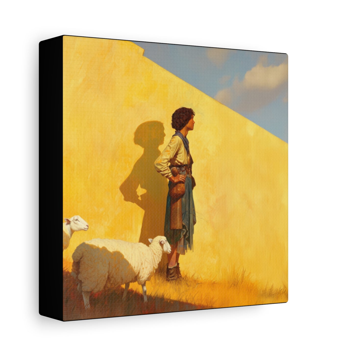 David son of Jesse - David the Shepherd Boy -  Museum Wrapped Canvas - Sanctified Souls Print - Religious Art for your Home