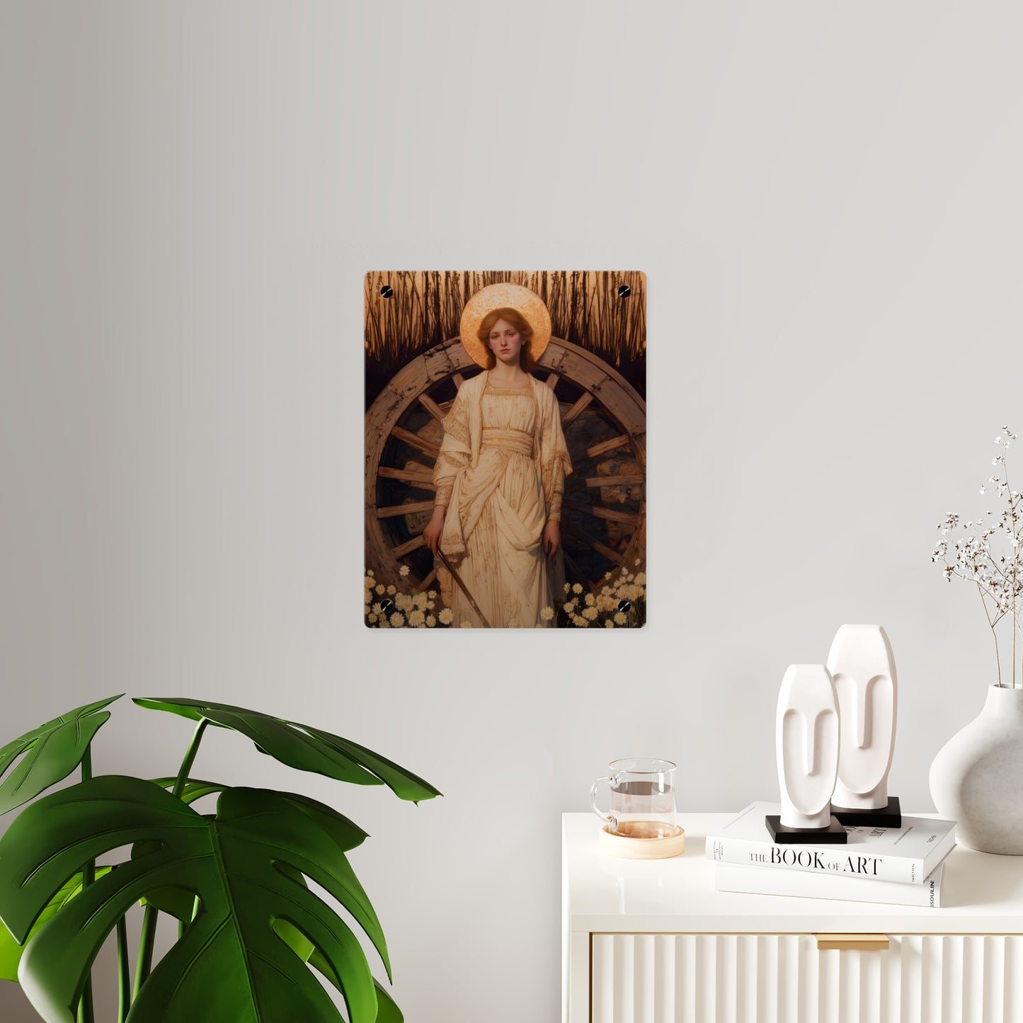Saint Catherine of Alexandria Wall Art Panel - Ready to Hang Acrylic Print - Catholic Saint Art - Patron Saint Print - No Frame needed