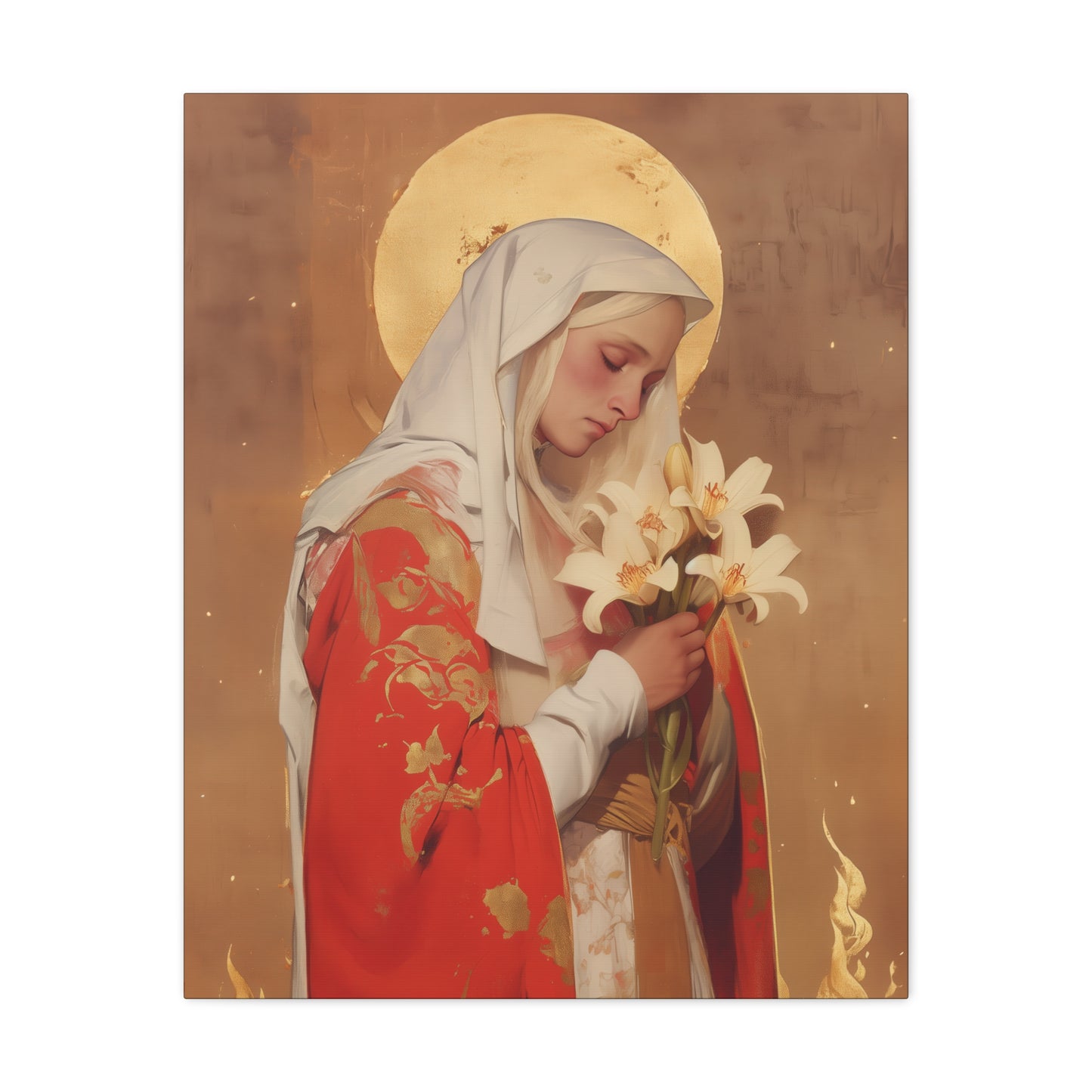 Saint Faith of Agen - Gallery Wrapped Canvas - Print - Religious Art for your Home - Catholic Art