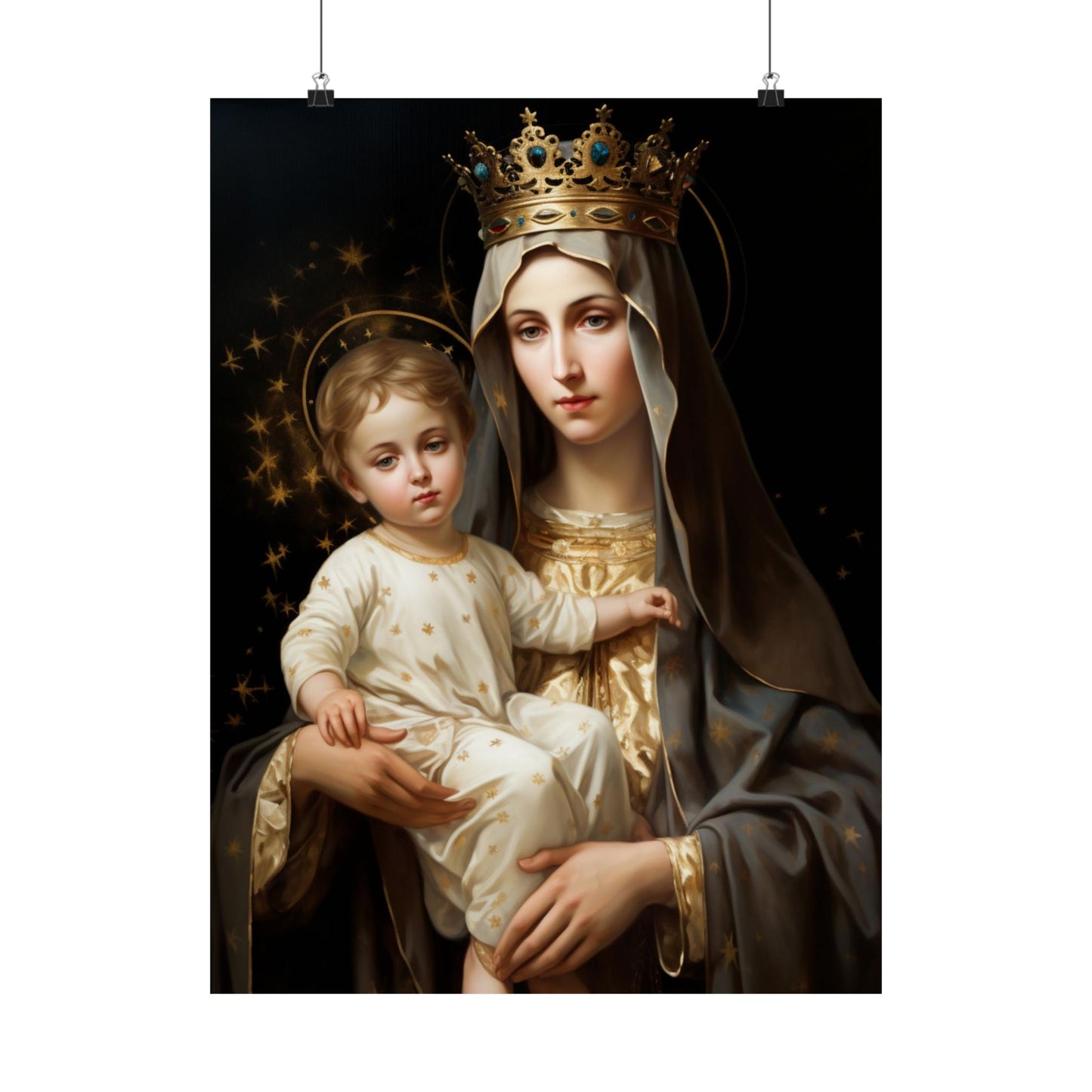 Our Lady of Mount Carmel - Sanctified Souls Print - Multiple Sizes - Premium Matte Vertical Posters